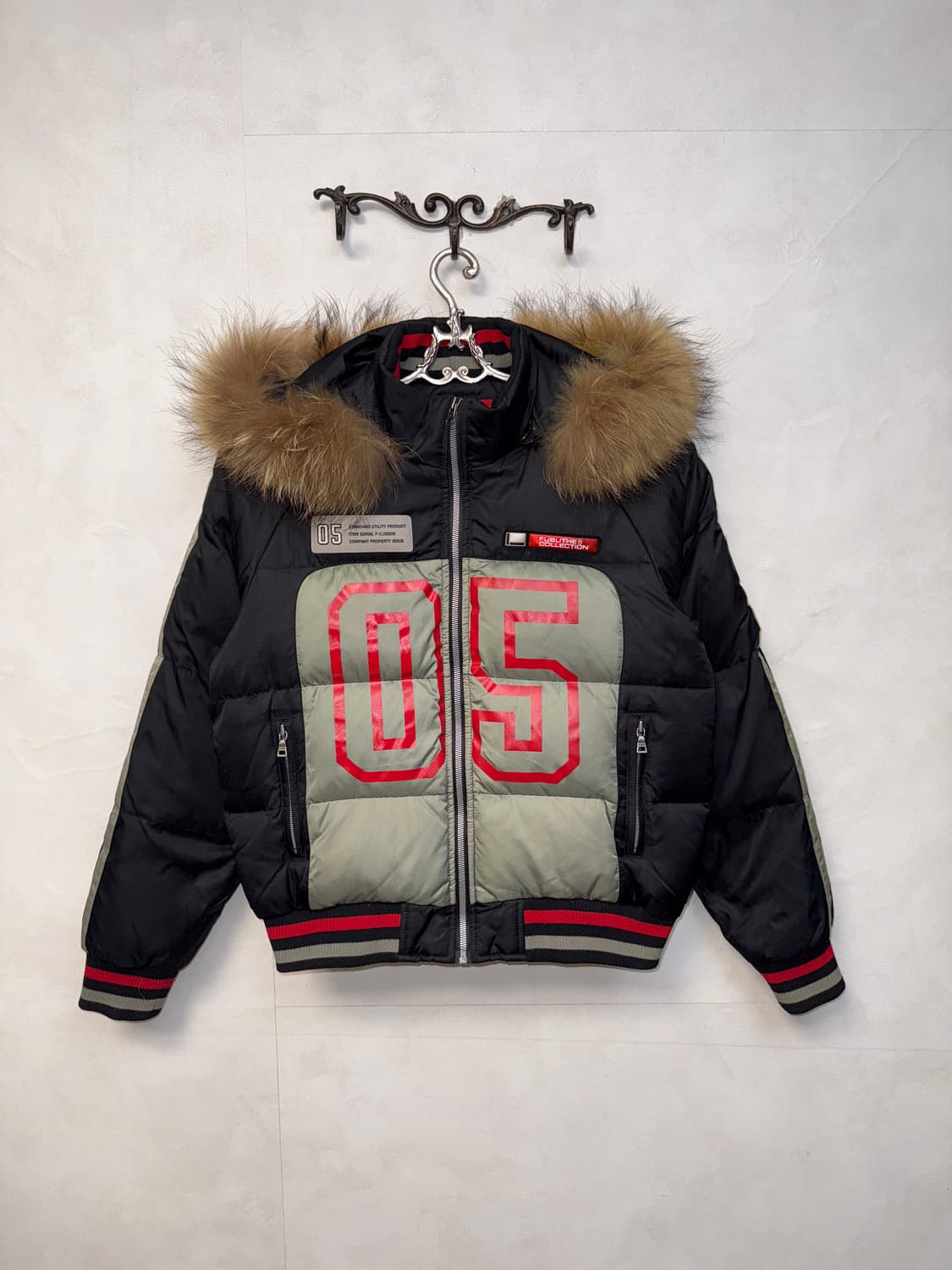 FUBU black duck down raccoon fur hood 패딩 상품이미지1