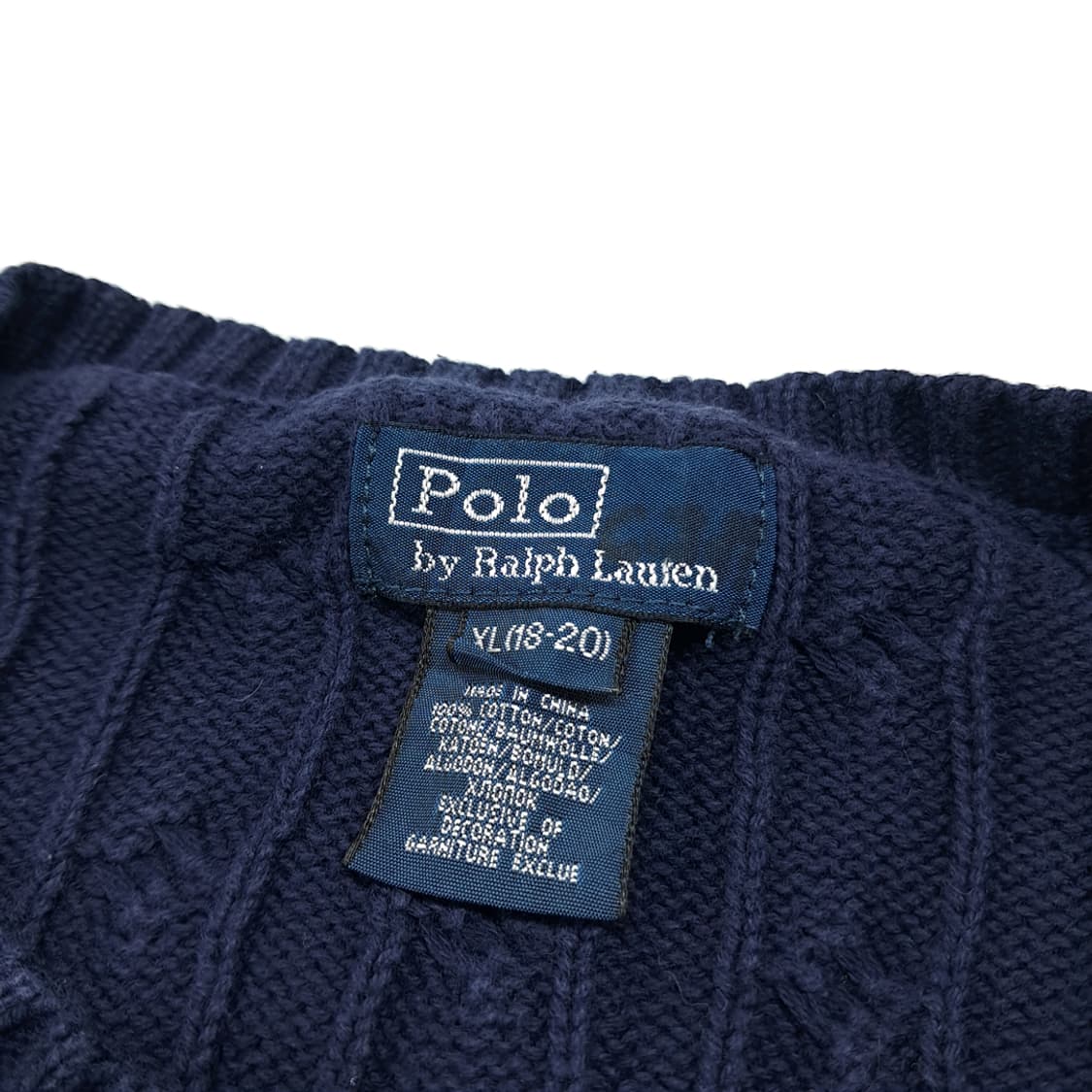 CL383 XL 폴로 00s 코튼 케이블 네이비 니트 스웨터 상품이미지3