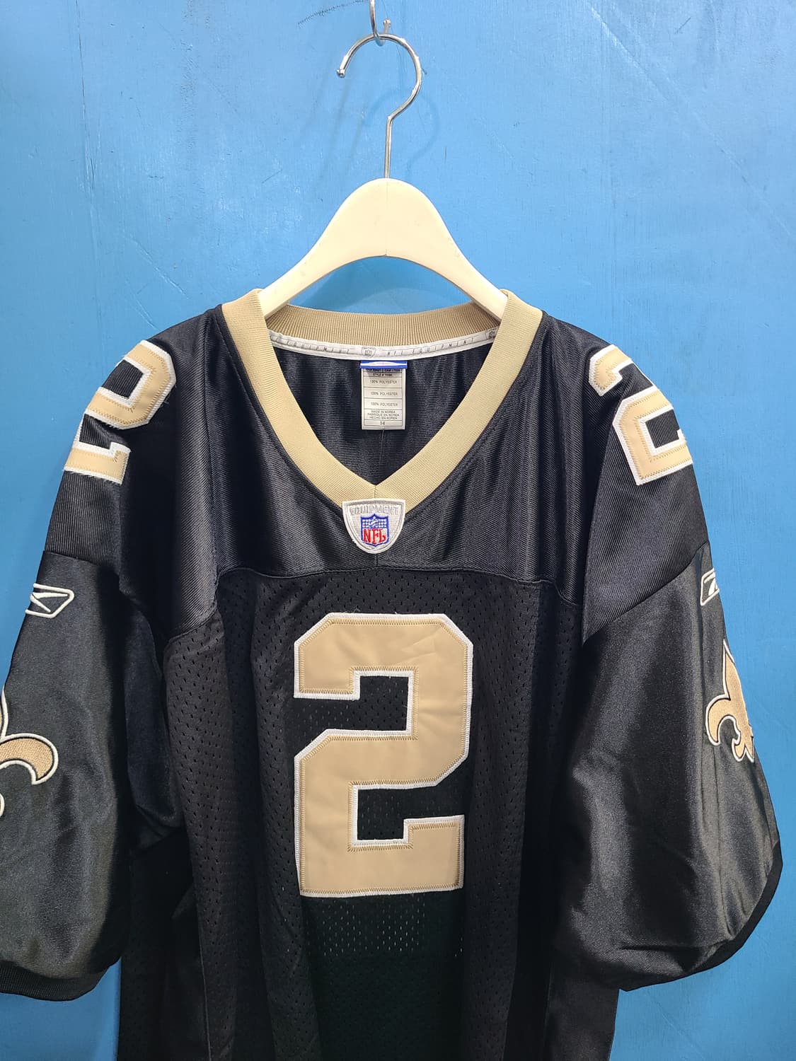 리복 NFL 뉴올리언스 세인츠 2번 Aaron Brooks 럭비져지 상품이미지4