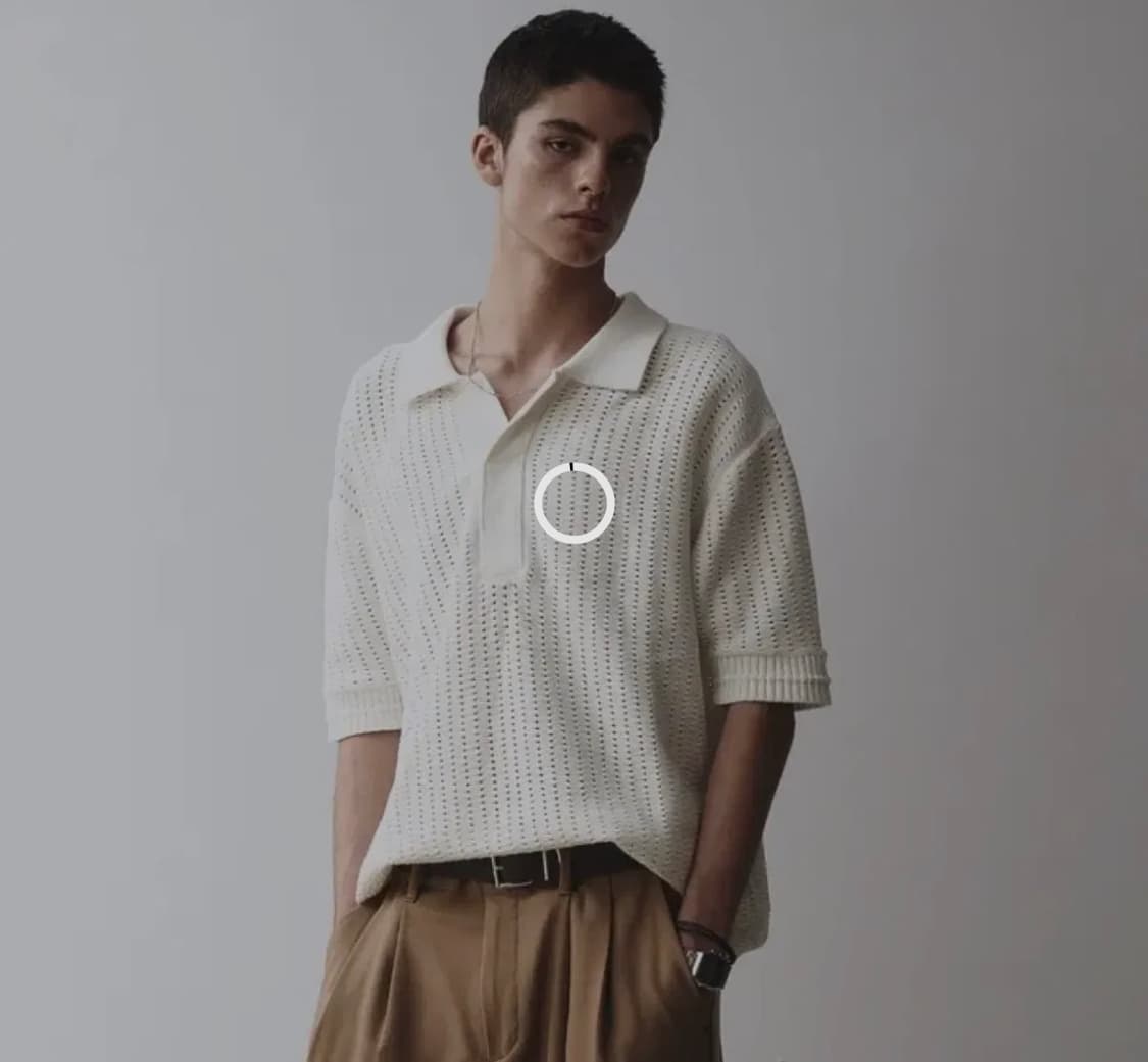 메종미네드 / 펀칭 시스루 니트 블랙+아이보리 / L 상품이미지2