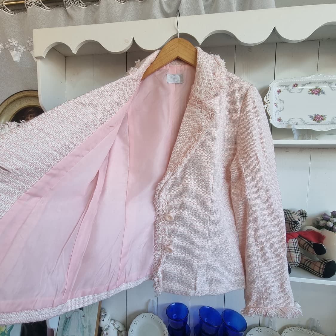 핑크 트위드 여성 자켓 상품이미지5