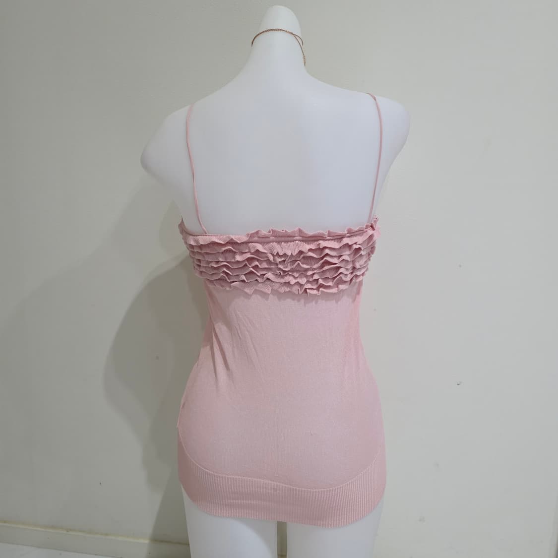 유럽빈티지 cacharel)핑크 히메갸루st 로맨틱셔링 시스루 슬리브리스 상품이미지3