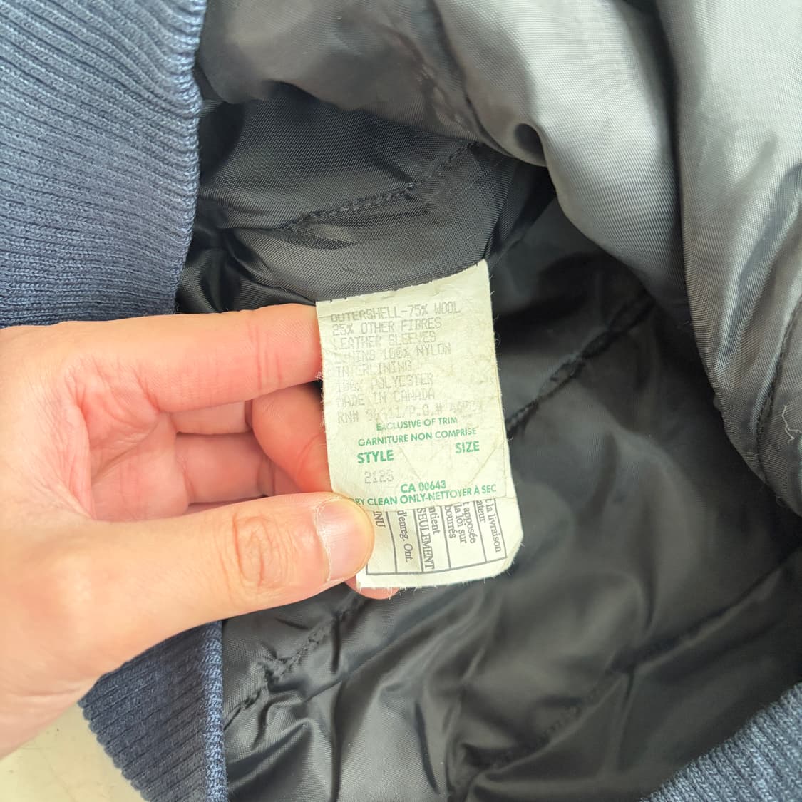 90s Canada 빈티지 울 레더 바시티 자켓 2XL 상품이미지6