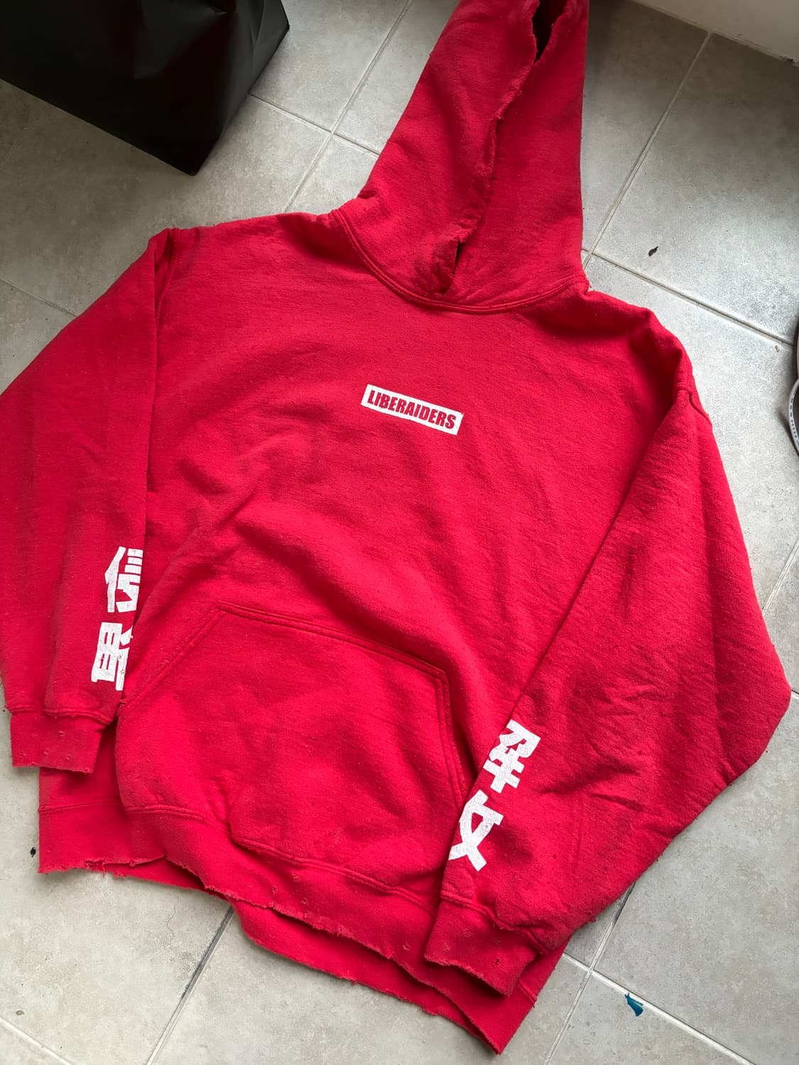 [L] 리버레이더스 / liberaiders 박스로고 데미지 후디 상품이미지3