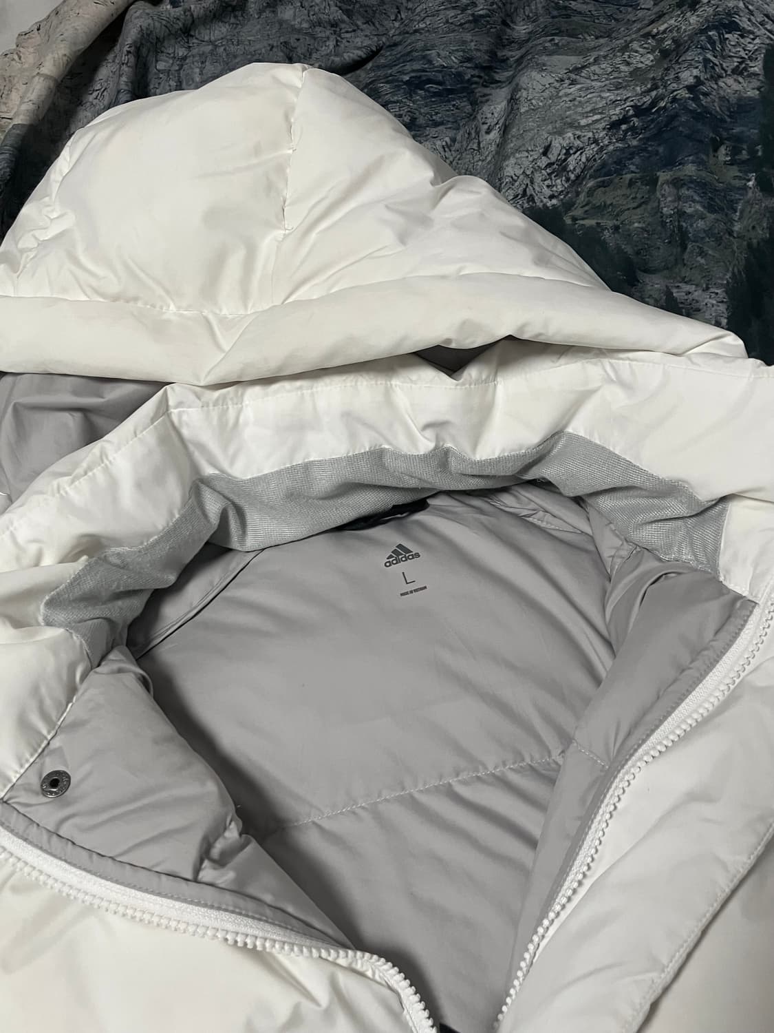 아디다스 흰색 숏패딩 (L) 상품이미지2