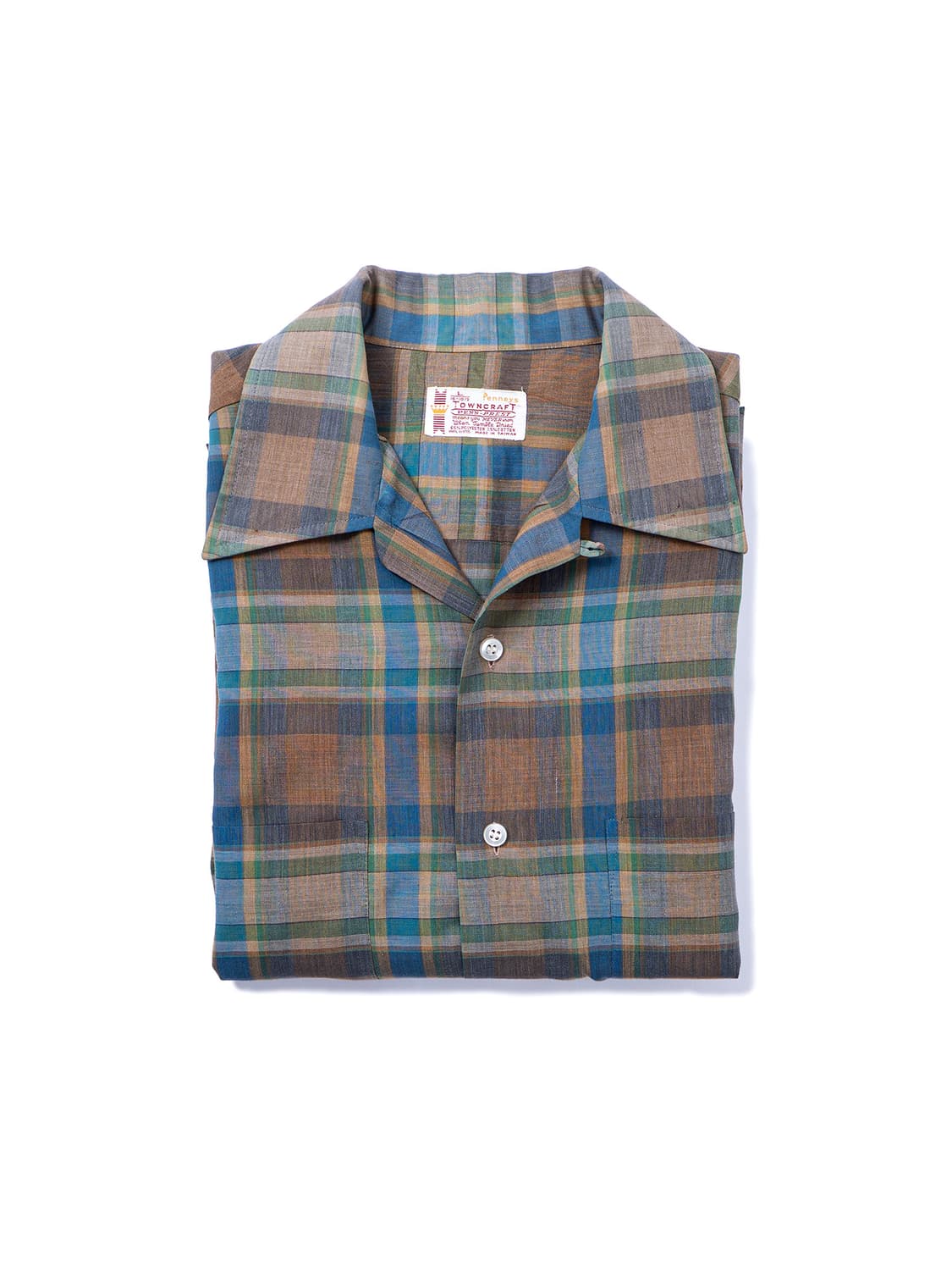 70s Towncraft Loop Collar Check Shirt  상품이미지6