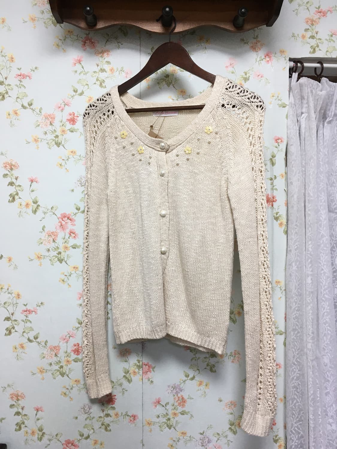플라워 진주 가디건 상품이미지1