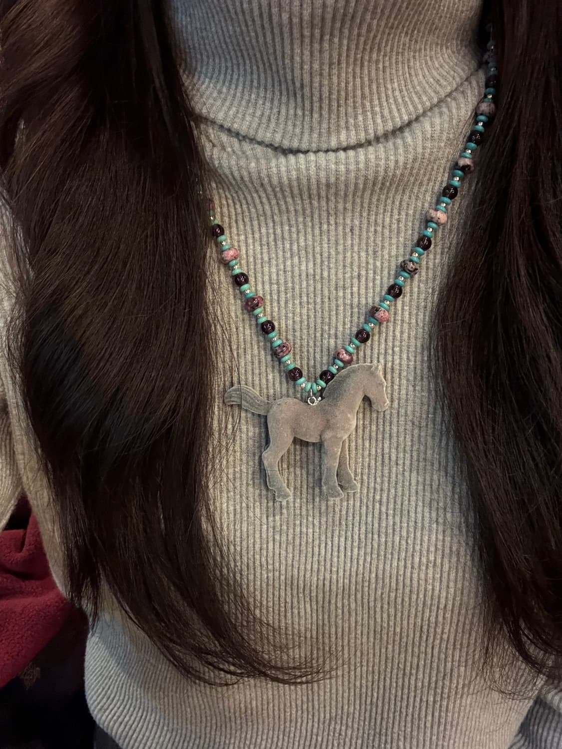[핸드메이드] 말 비즈목걸이 상품이미지2