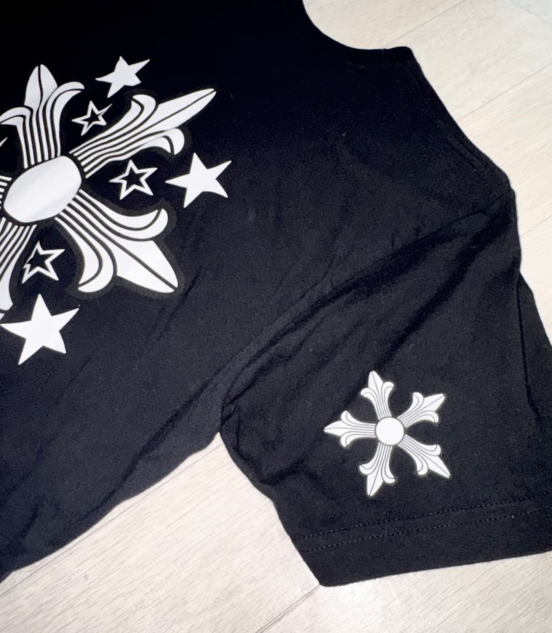 크롬하츠 스크롤 라벨 스타 티셔츠 L 상품이미지3