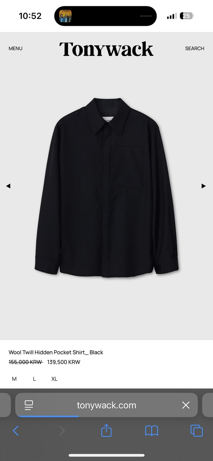 토니웩 Wool Twill Hidden Pocket Shirt(L) 상품이미지2