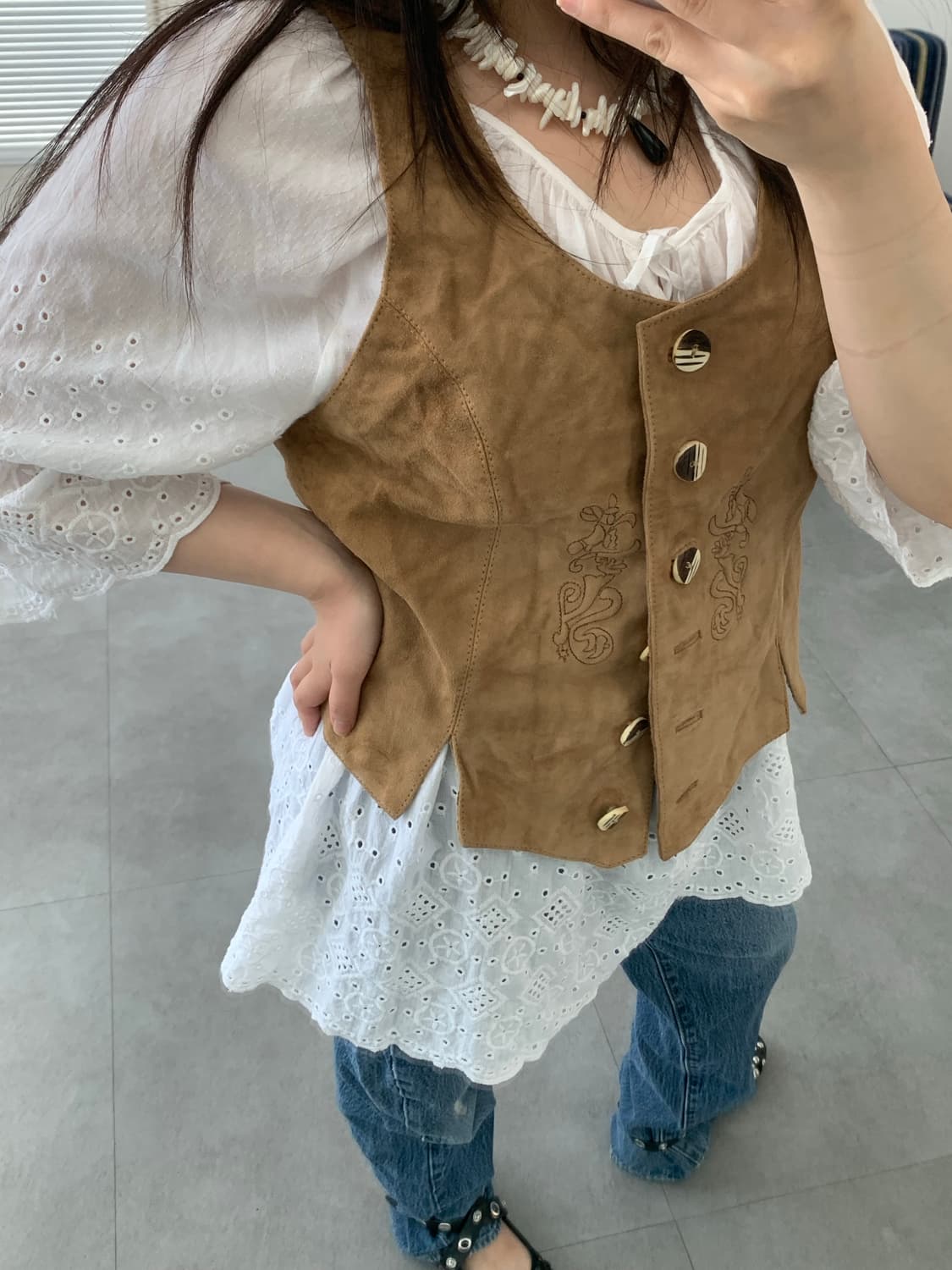 suede vest 상품이미지4