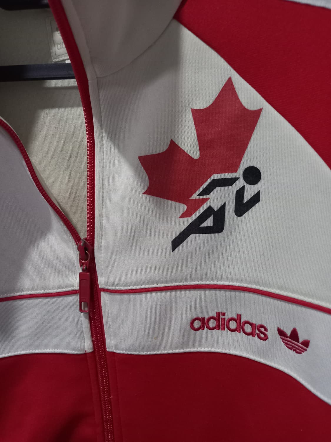 아디다스 구캐나다 빨흰 트랙탑 저지 져지집업 95/M 상품이미지2