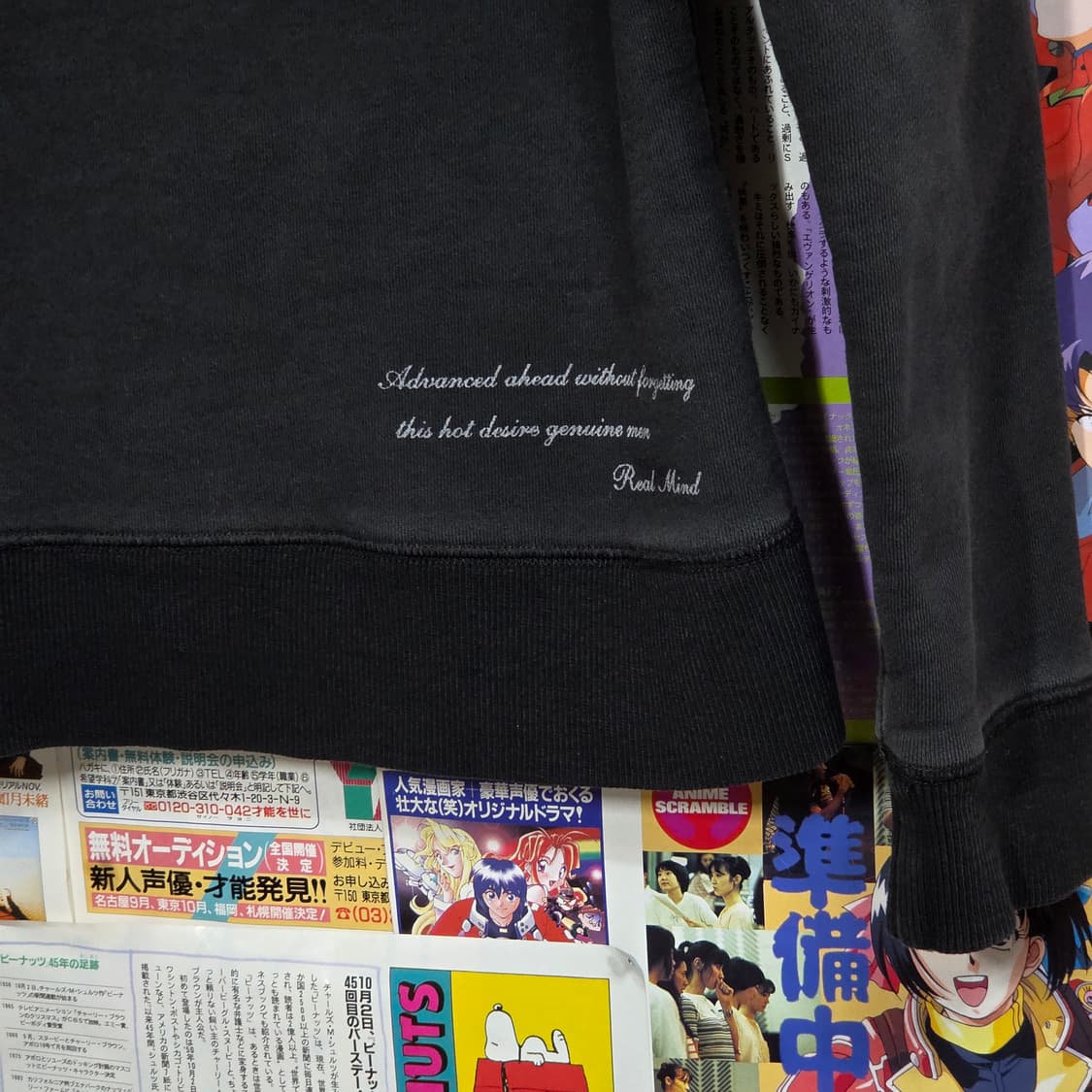 JPN 빈티지 펑크 레터링 블랙 후드집업 상품이미지4