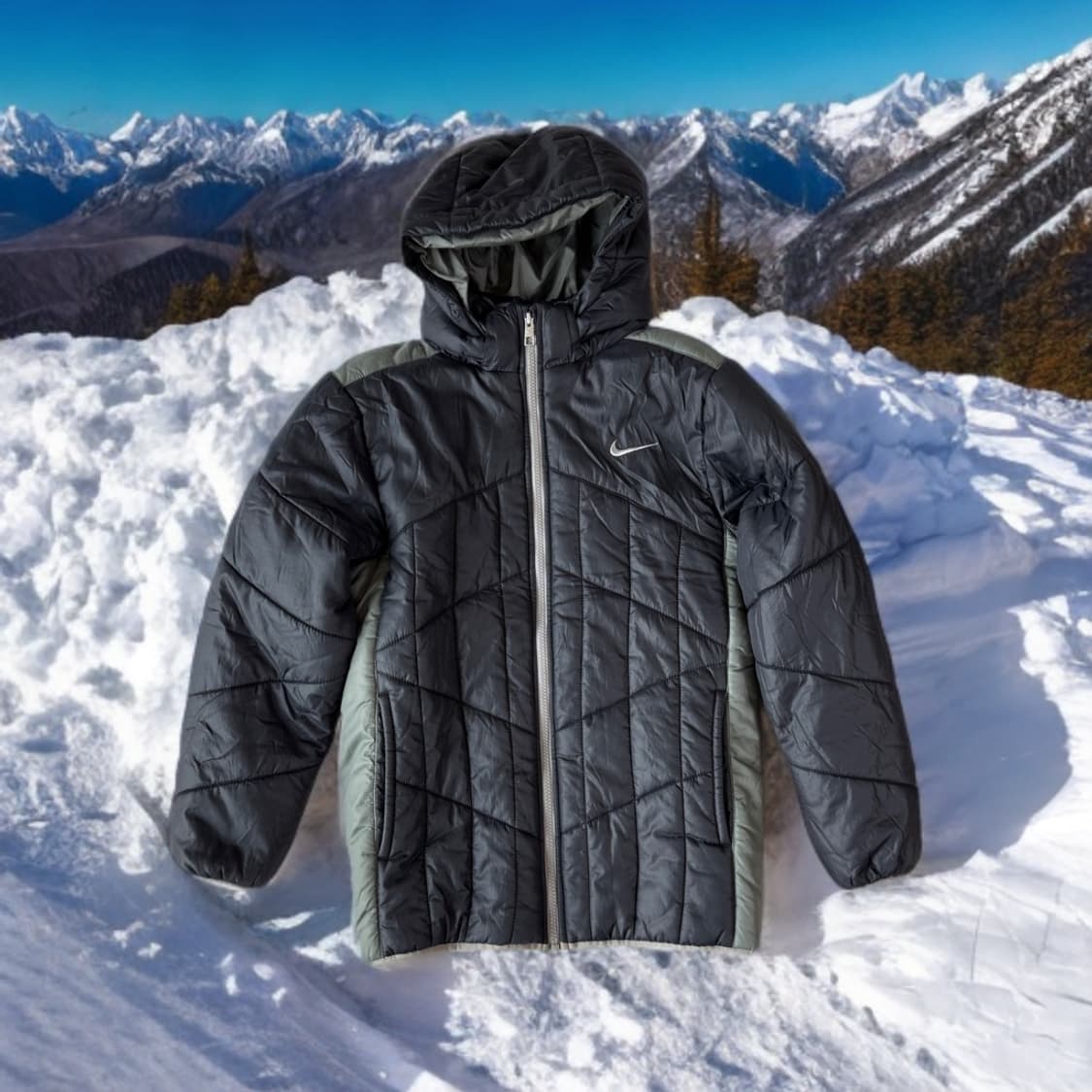 나이키 고프코어 경량 패딩 블랙/그레이 L 상품이미지1