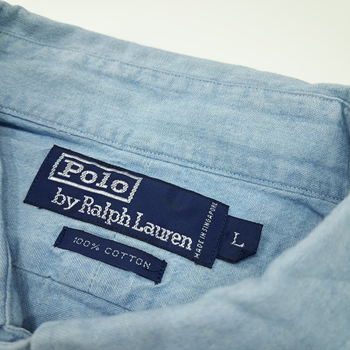 CL635 L 폴로 90s 싱가포르판 투포켓 샴브레이 워크 셔츠 남방 상품이미지3