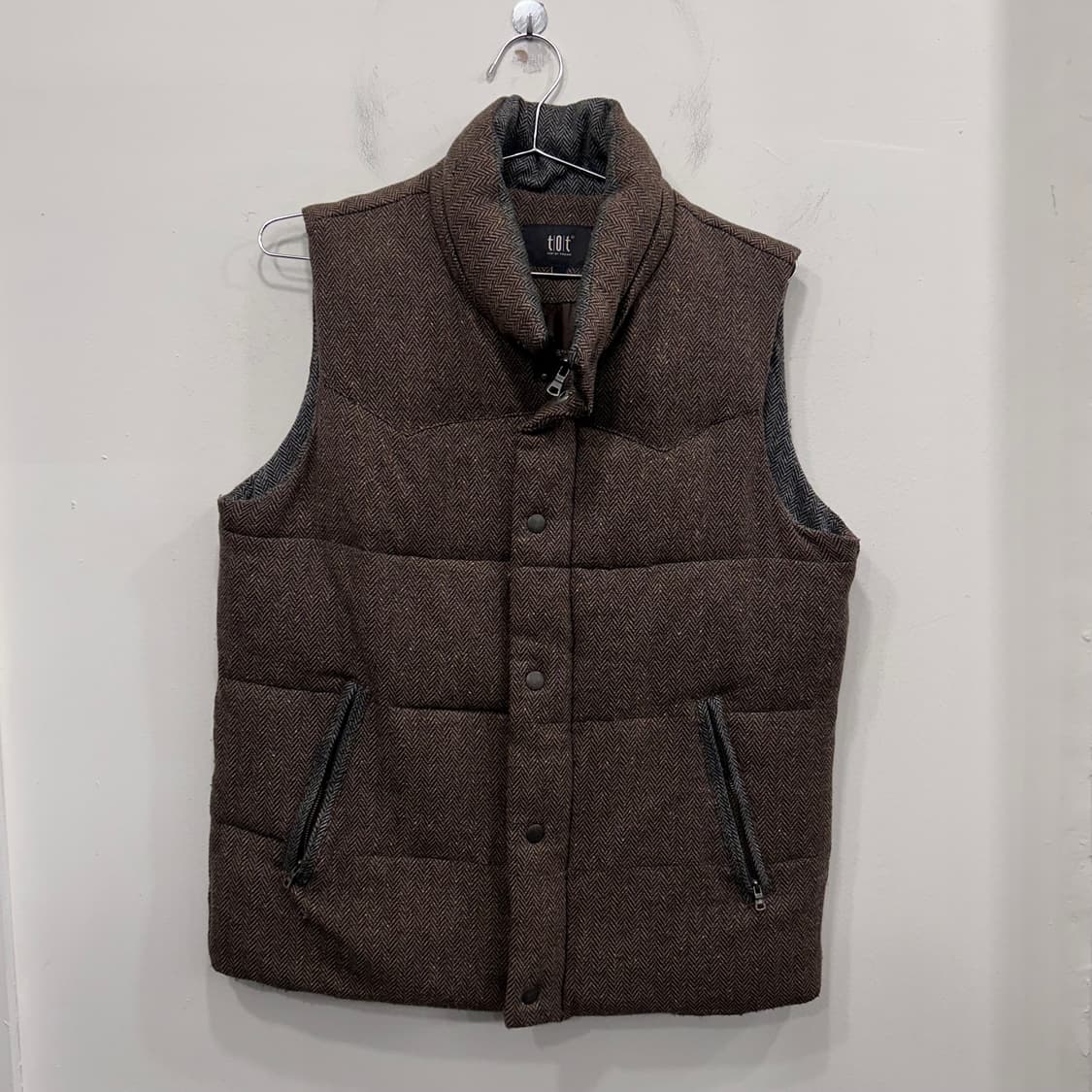 TOT 울 해링본 포켓 누빔 패딩 베스트 상품이미지2