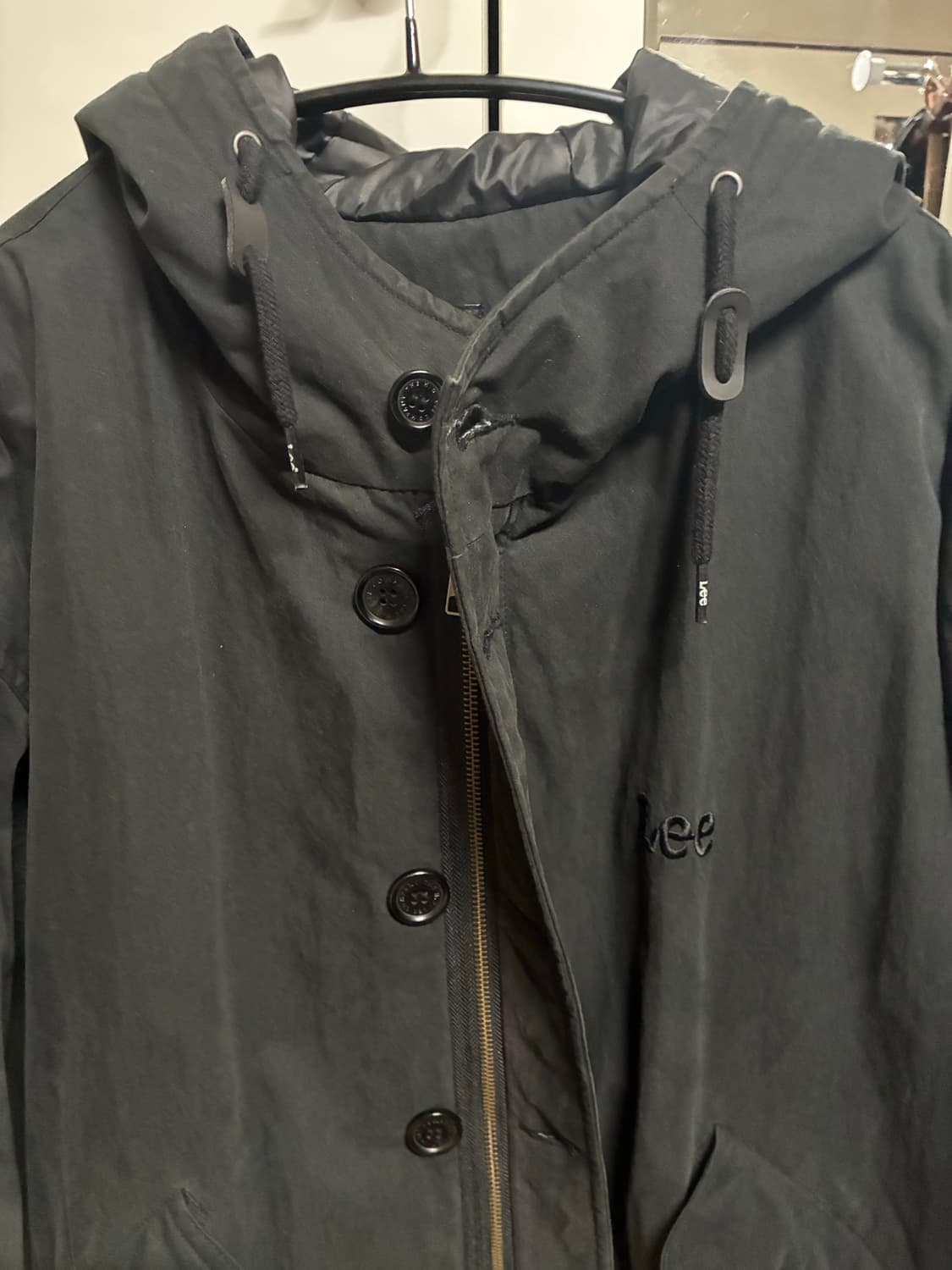 [새상품] LEE 리 퀼팅 파카 블랙 상품이미지4