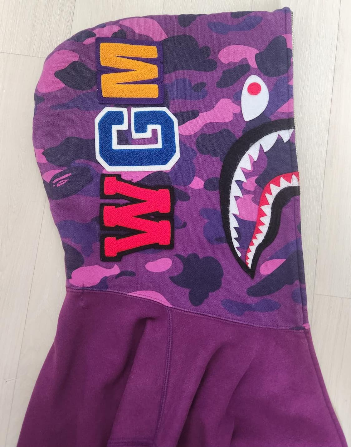 베이프 컬러 카모 자이언트 샤크 퍼플 후드 (더안파는 희귀제품) 상품이미지3