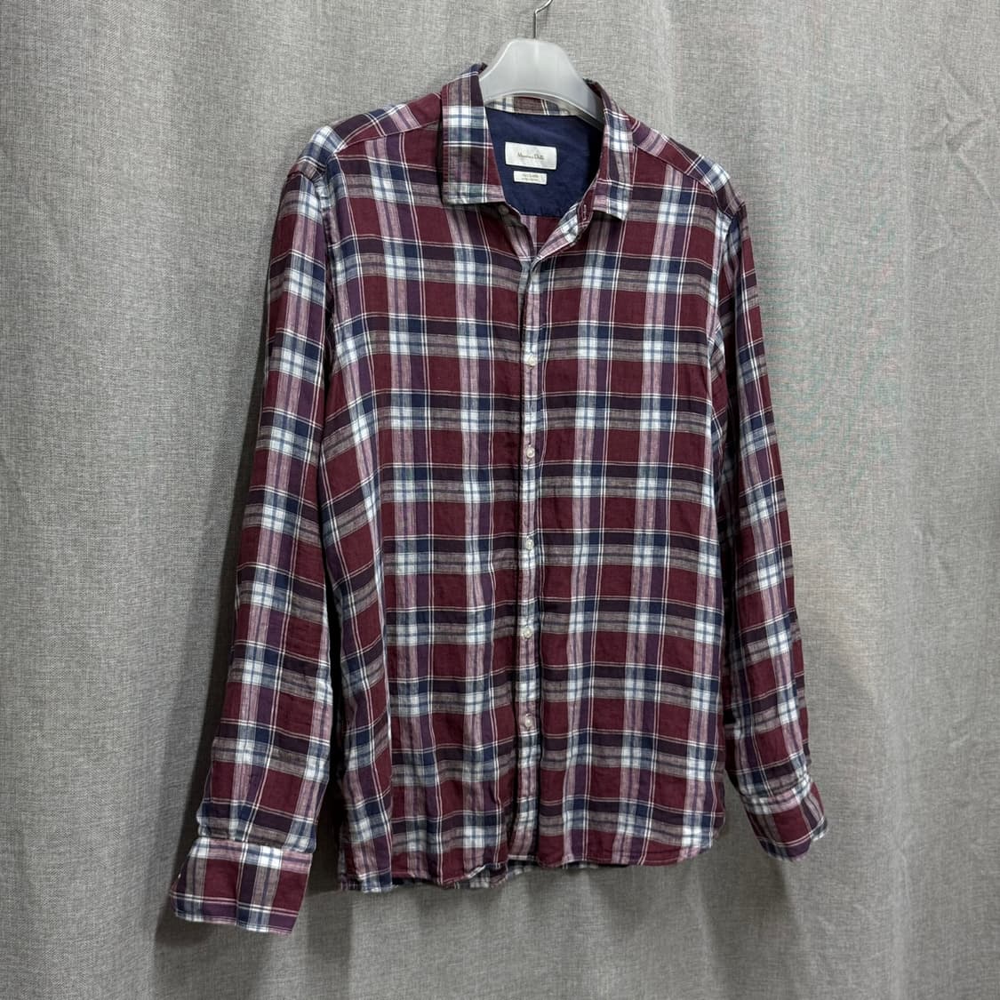 [XL] 마시모두띠 린넨 마 체크 셔츠 남방 상품이미지2