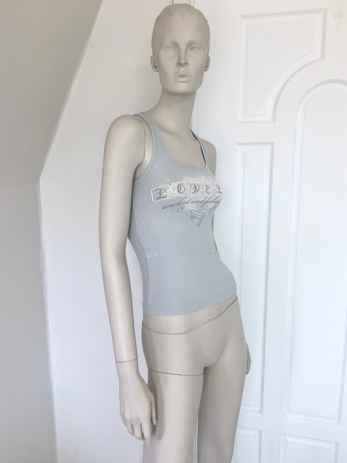 Express Baby Blue Lettering Top 상품이미지3