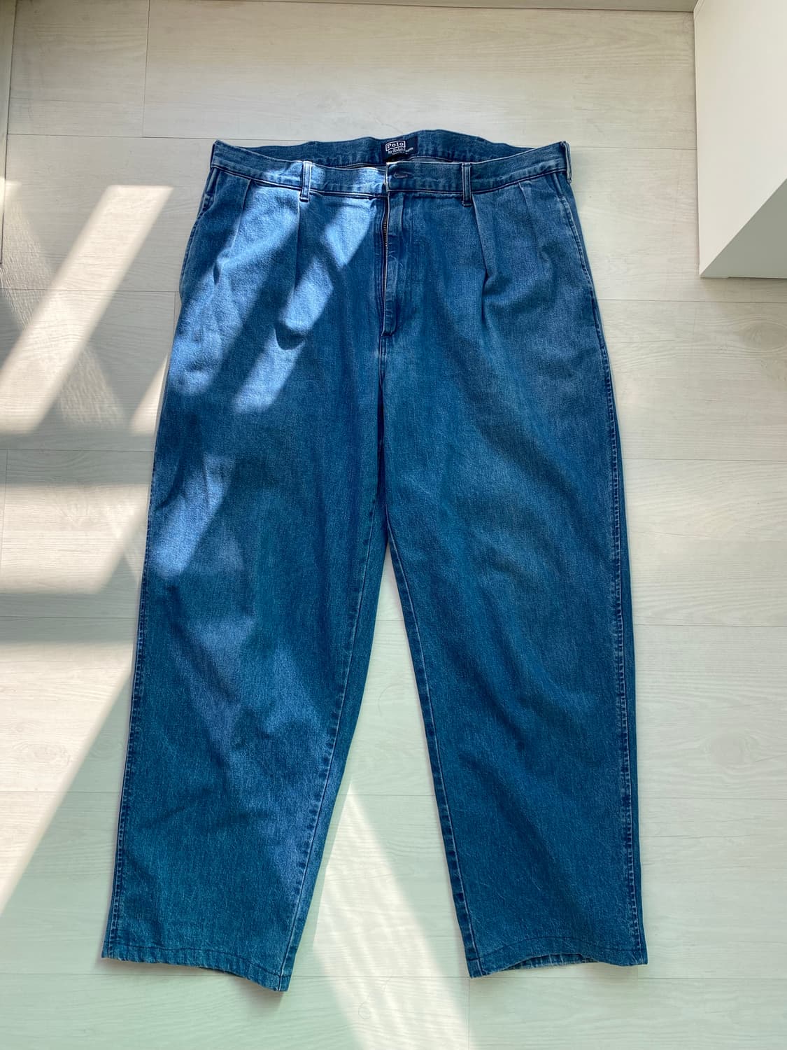 90s 폴로 랄프 로렌 투턱 플리츠 데님 38x30 usa 상품이미지1