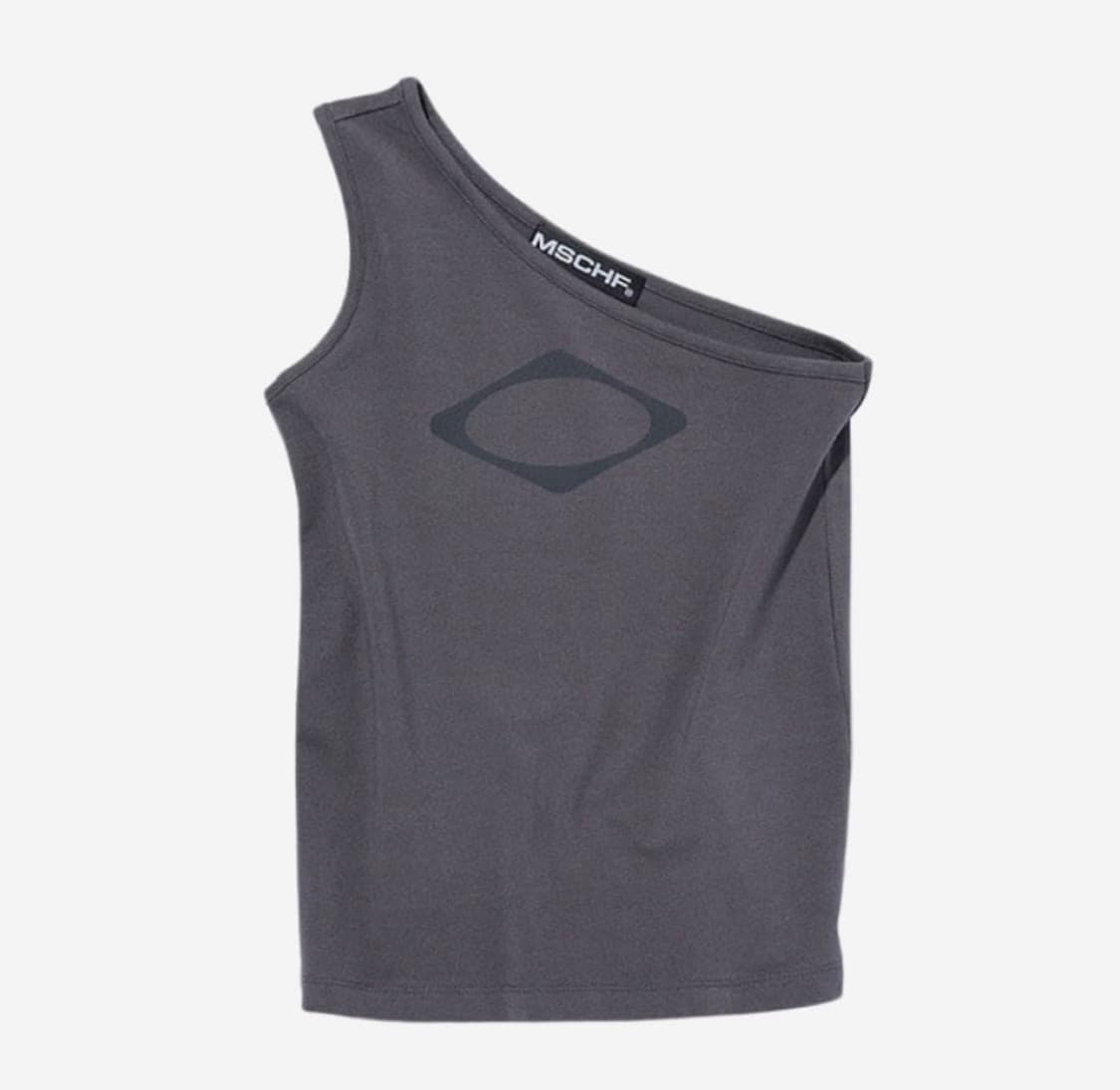 미스치프 롬버스 원숄더 탑 차콜 S사이즈 상품이미지1