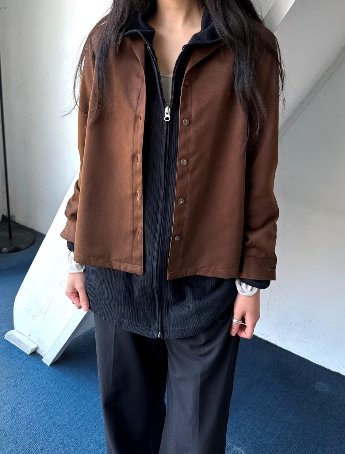 Brushed fabric design collar shirt 상품이미지7