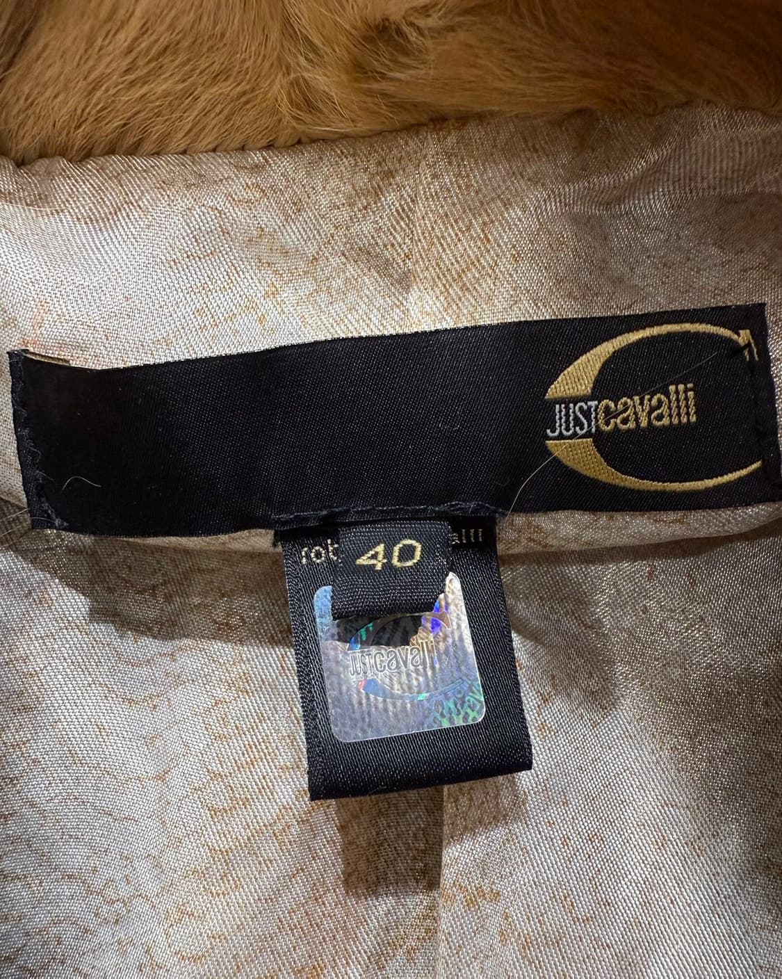 저스트 카발리 브라운 00s 퍼 베스트 자켓  상품이미지8