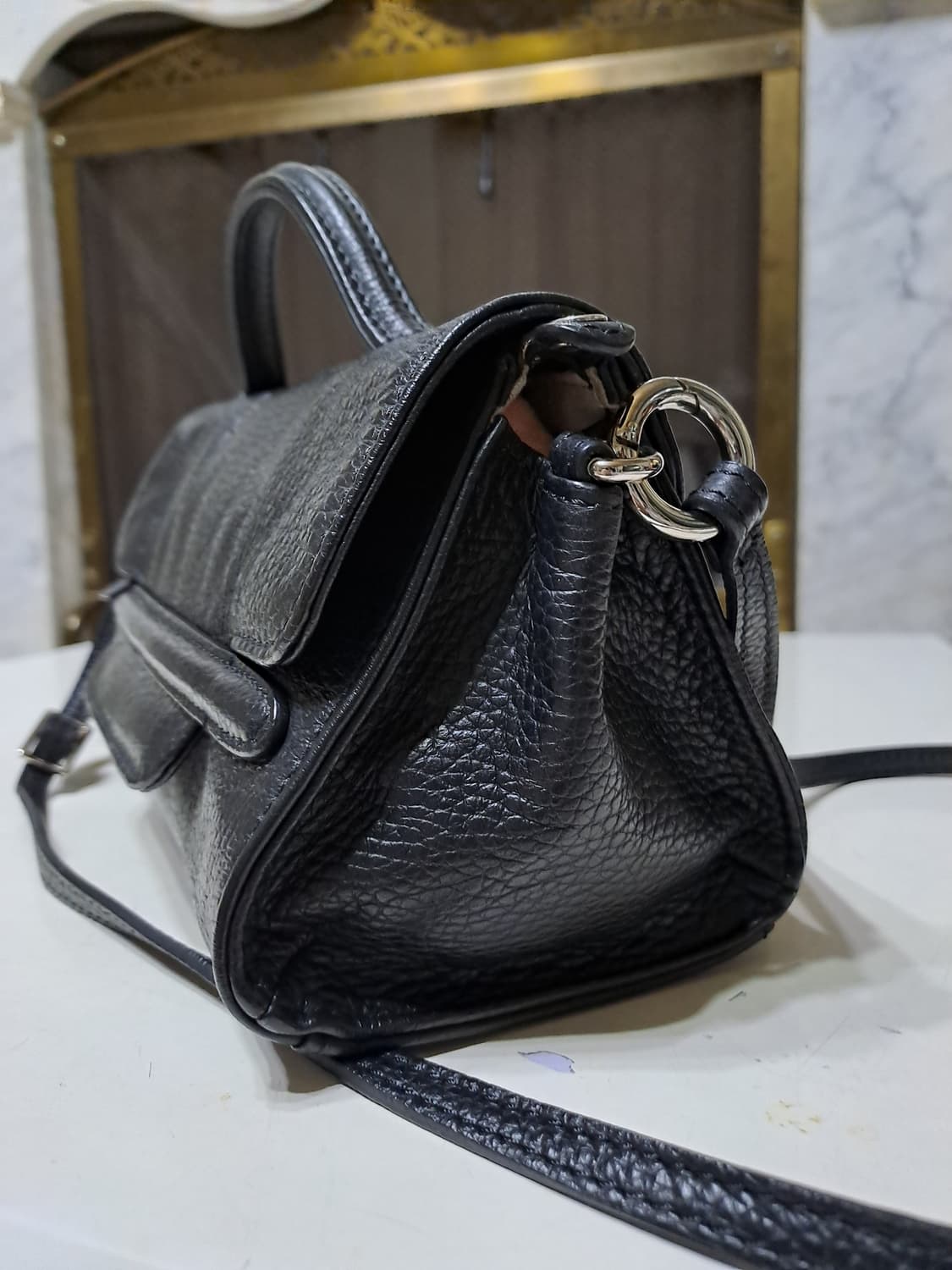 자넬라토 니나 스몰 베이비 블랙 가죽 미니 핸드백(정품) 상품이미지2