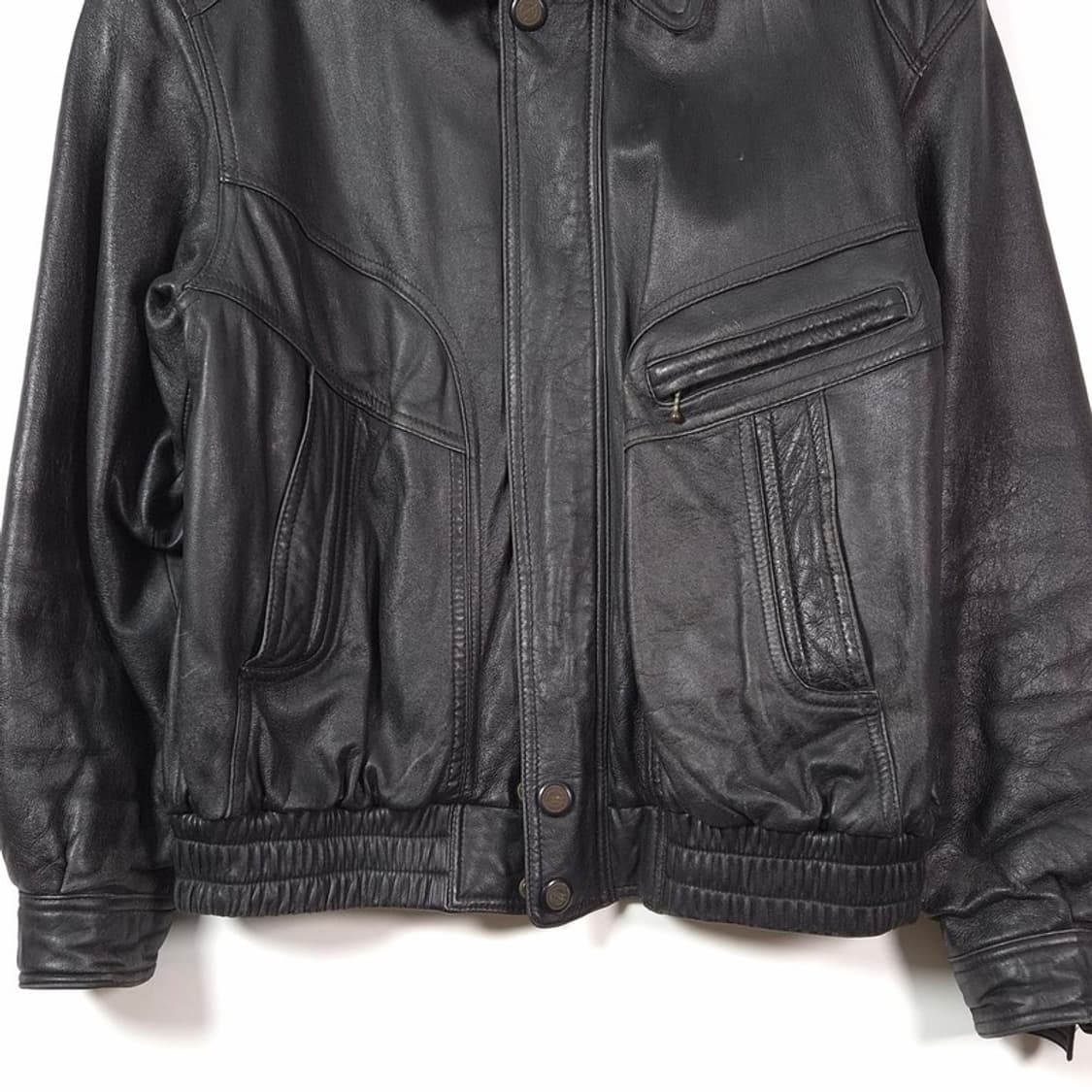 FUR GODDESS 리얼 램스킨 빈티지 레더 블루종 자켓 L 상품이미지4