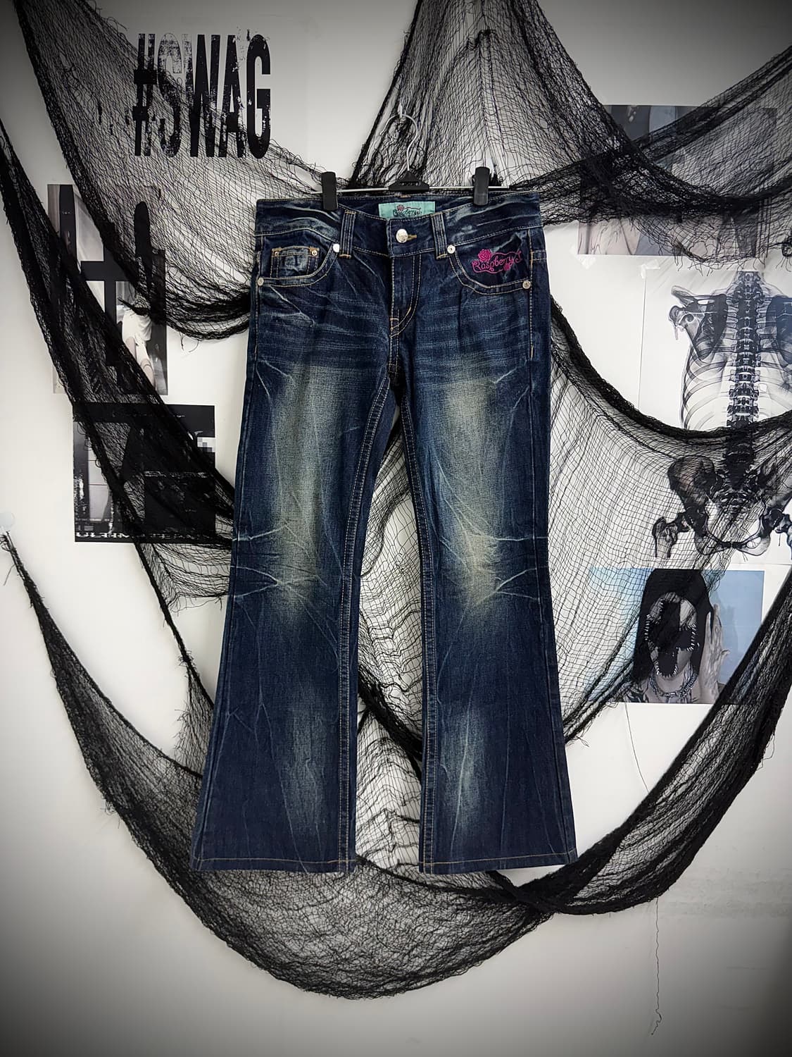 00s punk patch detailed bootscut jeans 상품이미지4
