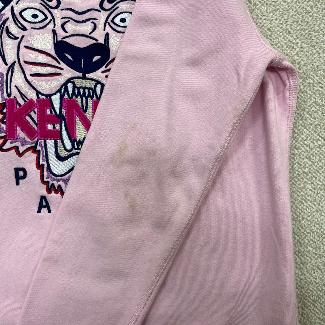 [S] 겐조 타이거 자수 로고 크루넥 맨투맨 핑크 3970 상품이미지6