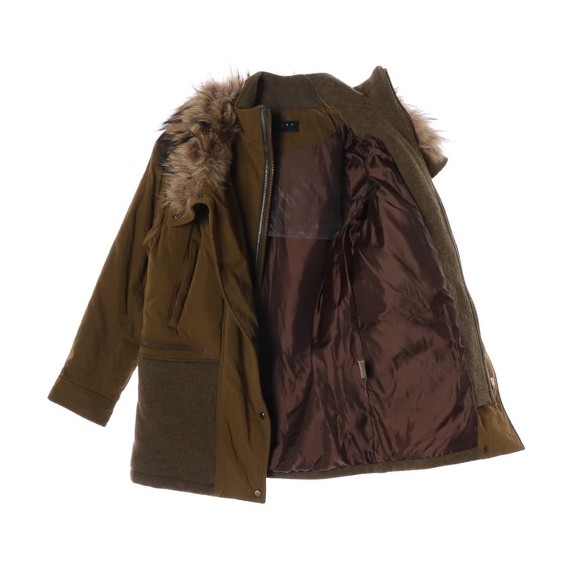 시슬리 라쿤퍼 덕다운 패딩 야상 상품이미지2