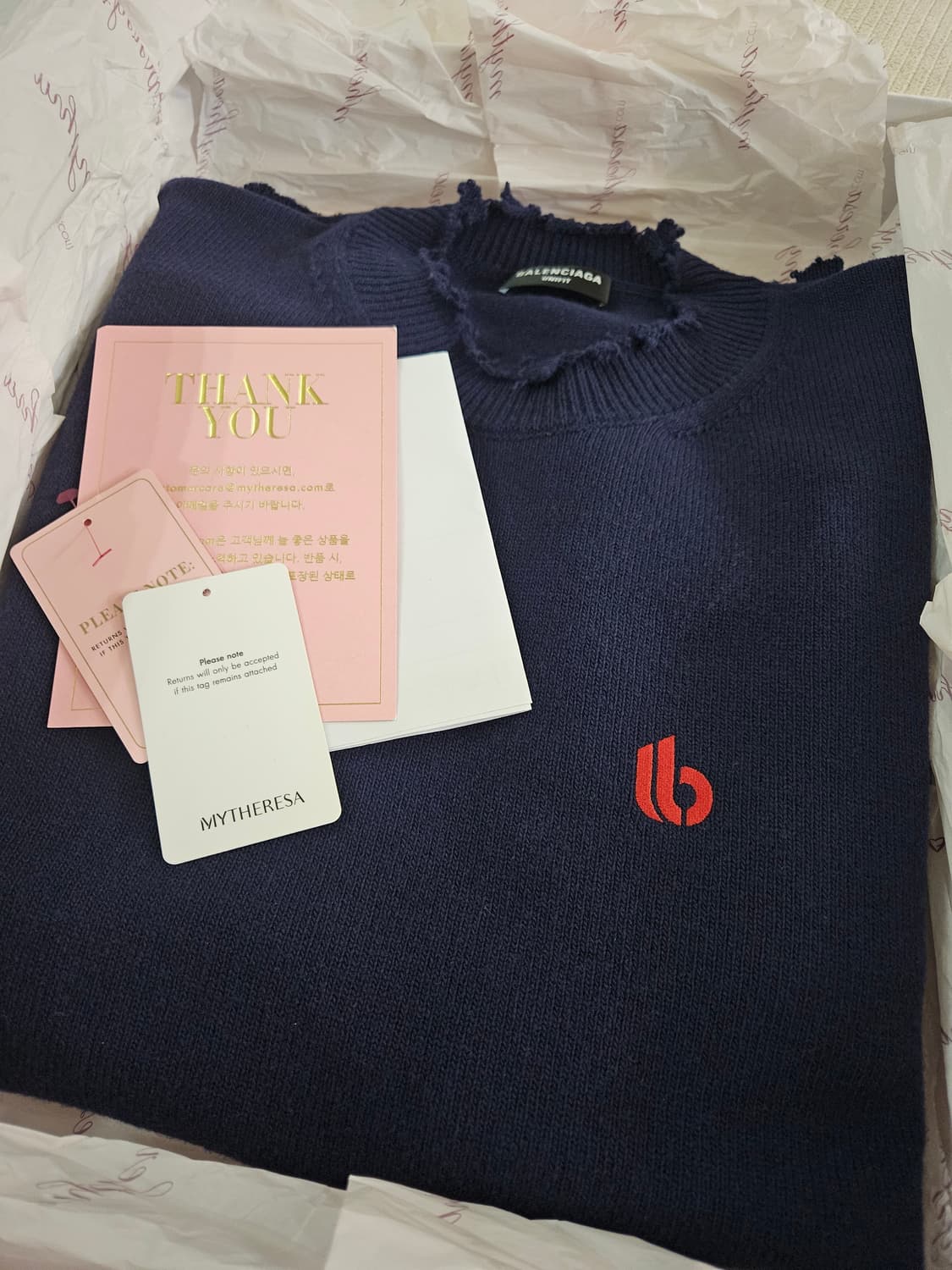 [L] 발렌시아가 더블B 자수 로고 니트 스웨터 상품이미지9