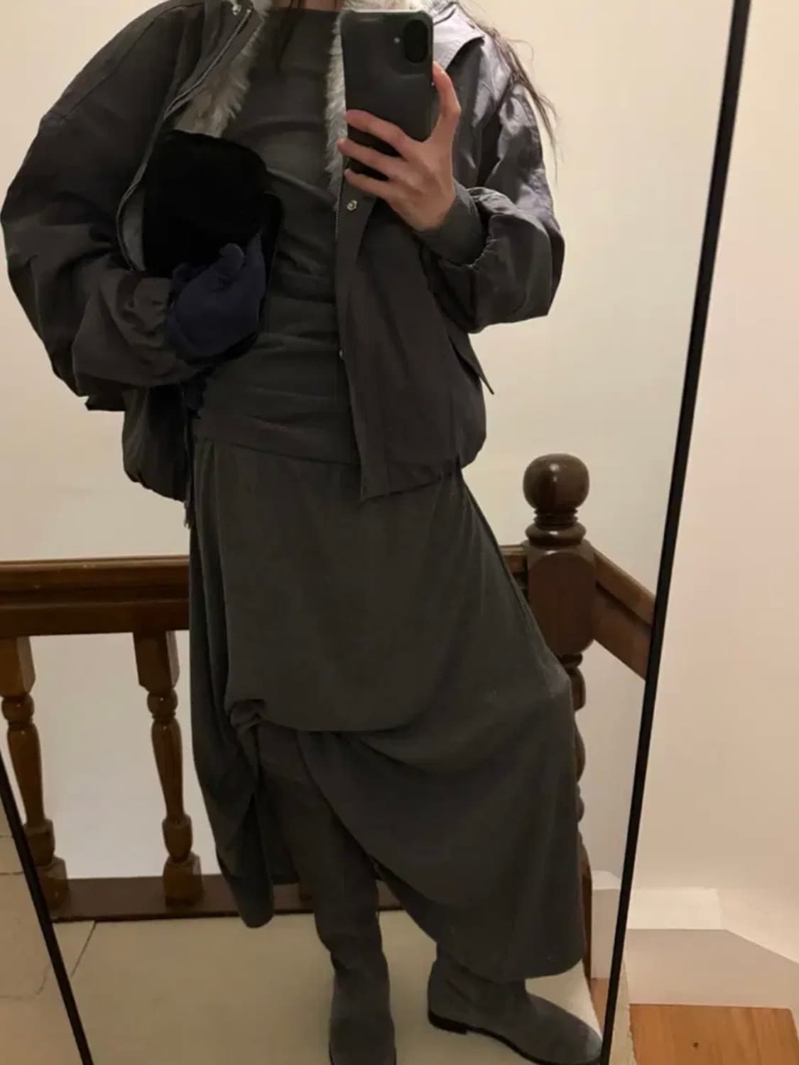 메이비베이비 퍼 점퍼 다크그레이  상품이미지4