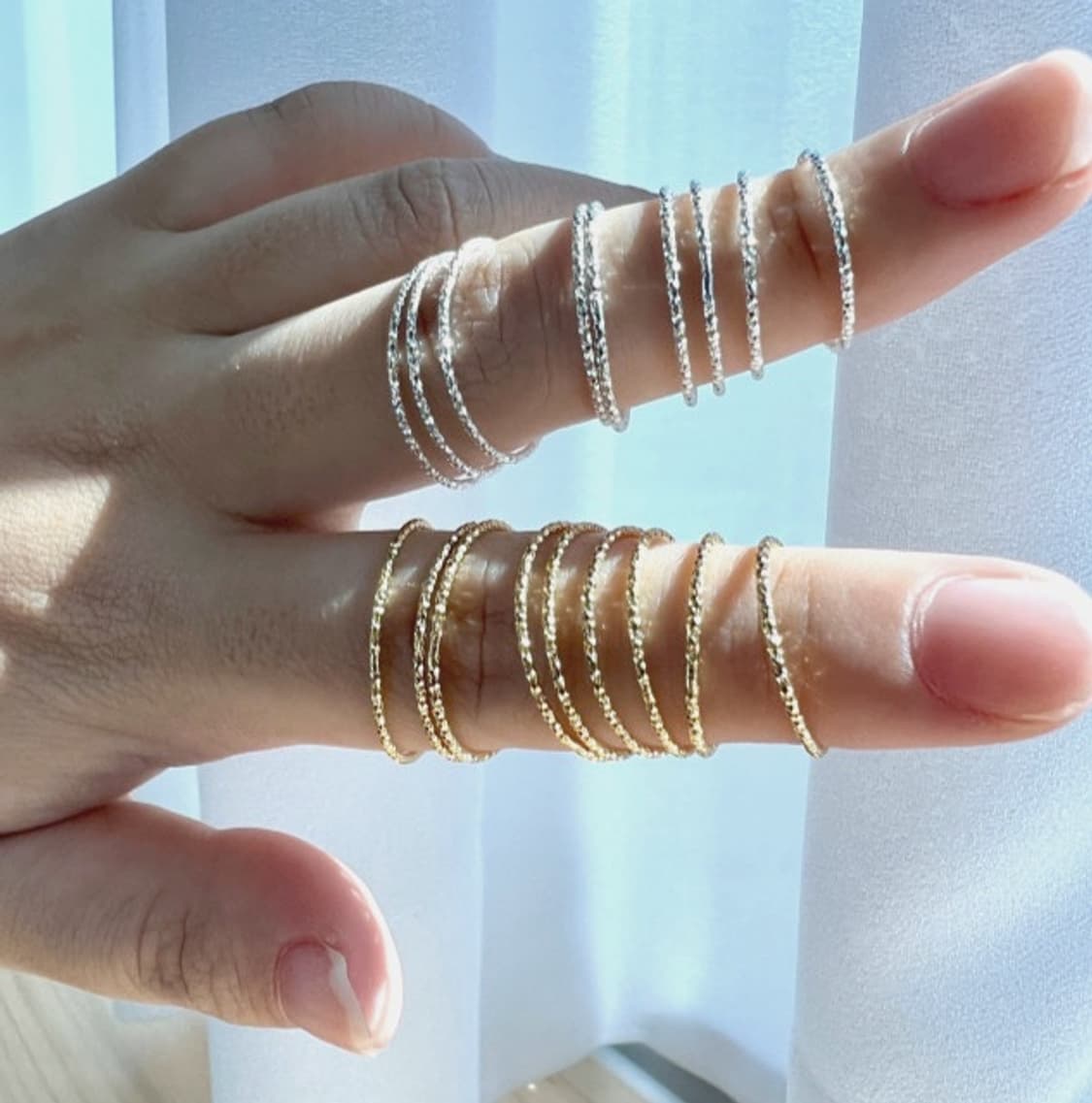 (새상품) 925실버 컷팅 실반지 순은반지 실버반지 상품이미지1