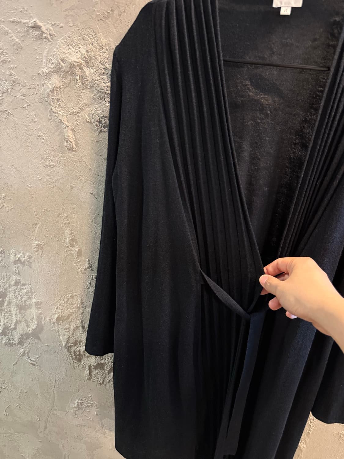 46 아르마니 ARMANI 콜레지오니 실크 캐시미어 오픈 가디건 블랙 상품이미지3