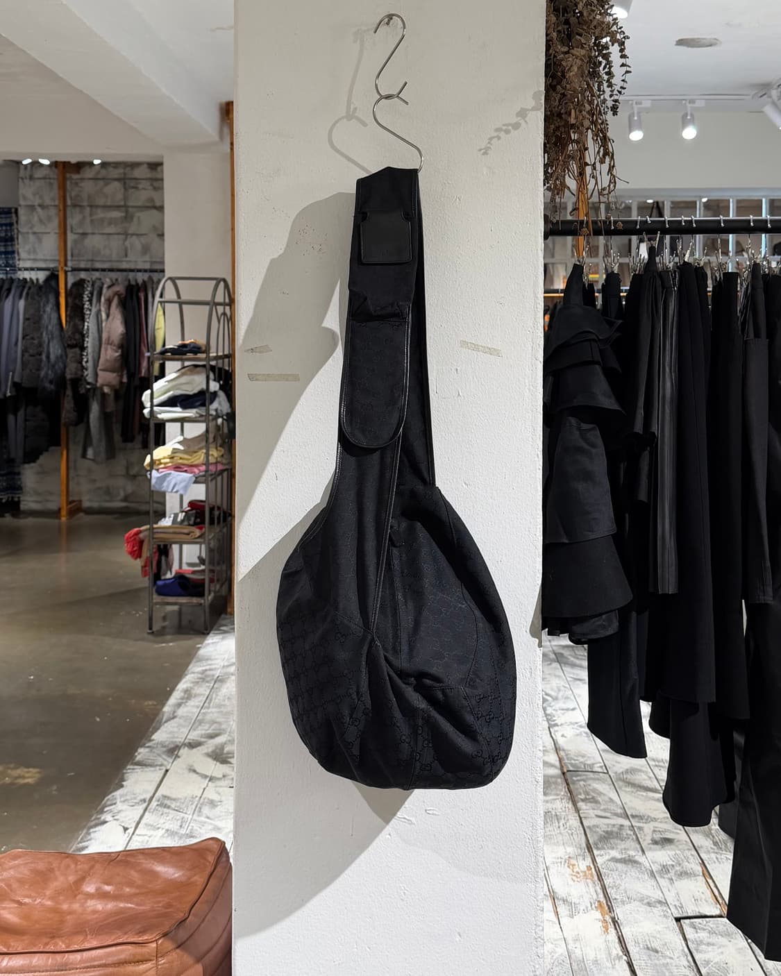 구찌 블랙 나일론 GG 캔버스 호보백 상품이미지5