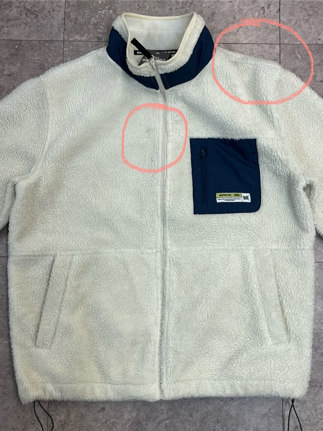 브라운 브레스 플리스 자켓 화이트 XL #csz2484 상품이미지5