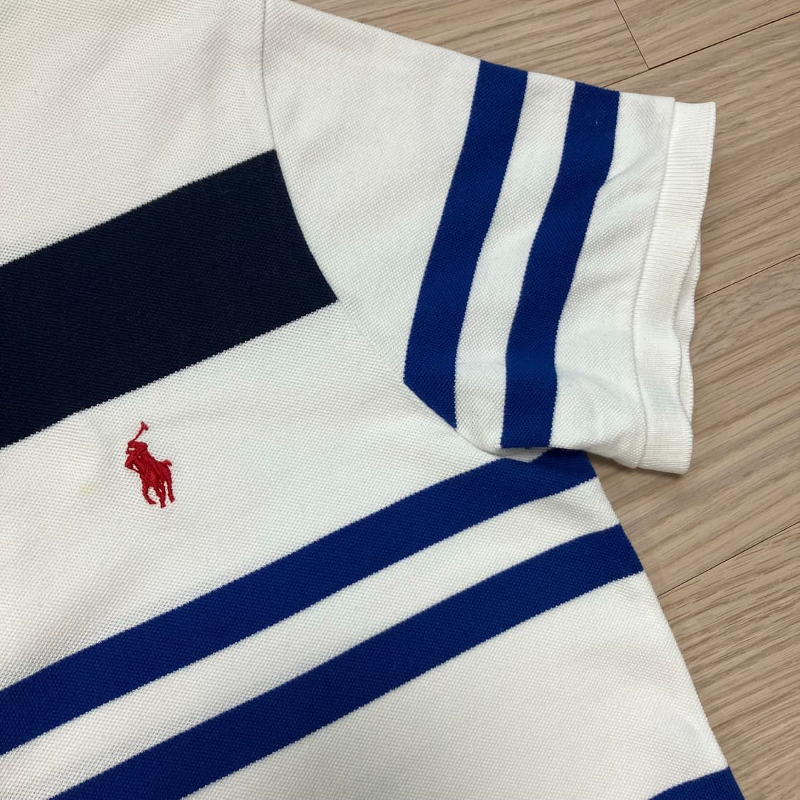 [Polo] 90s 폴로 랄프로렌 멀티 스트라이프 반팔 카라티 상품이미지5
