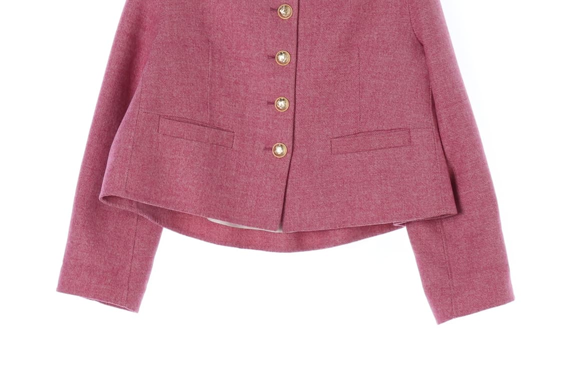 [S]타임 울100% 핑크 라운드 오버핏 A라인 재킷
 상품이미지3