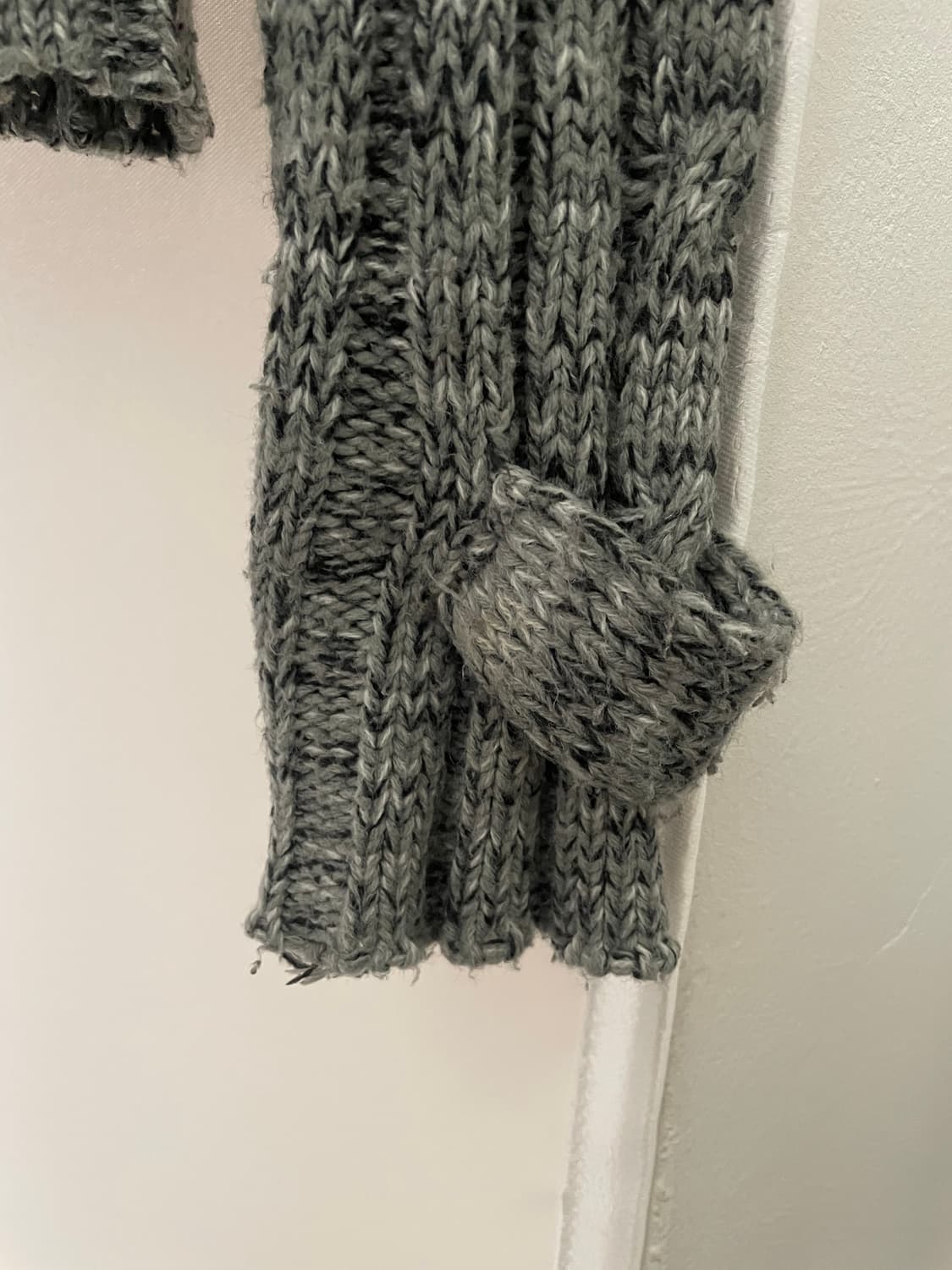 그레이 멜란지 집업 포켓 니트 자켓 상품이미지6