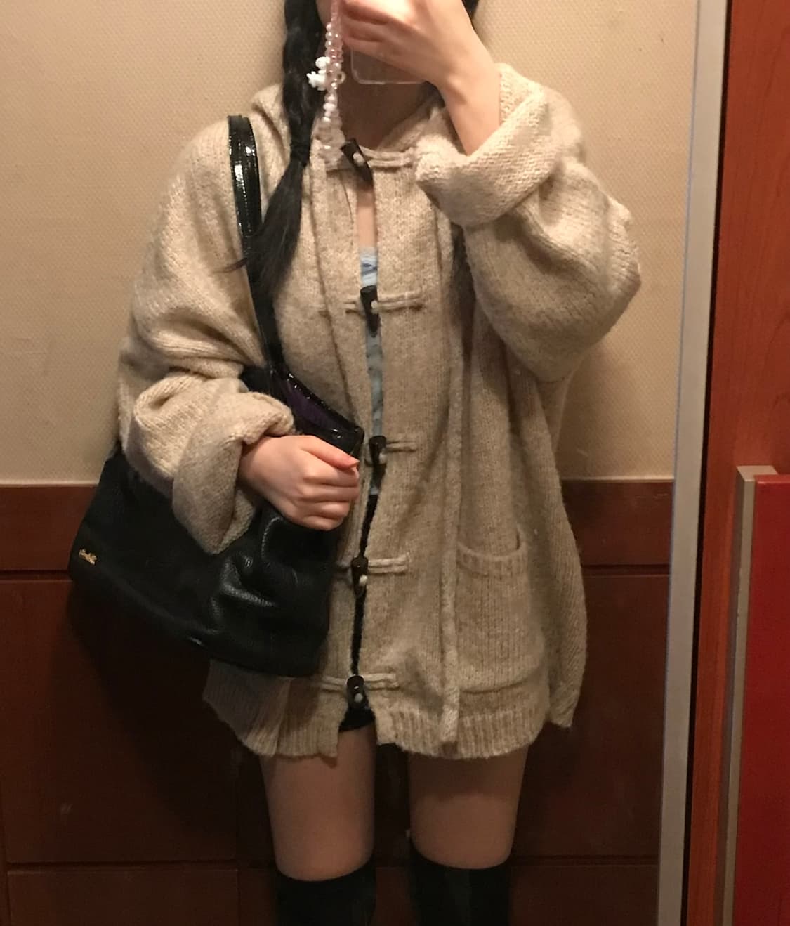 떡볶이 코트 울 가디건 후드 상품이미지1