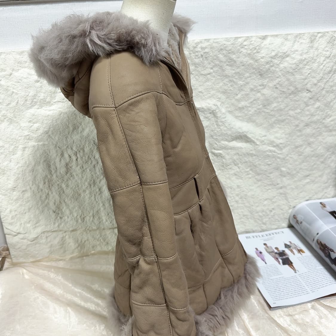 빈티지 모카브라운 양가죽  메리노양털 무스탕 상품이미지3