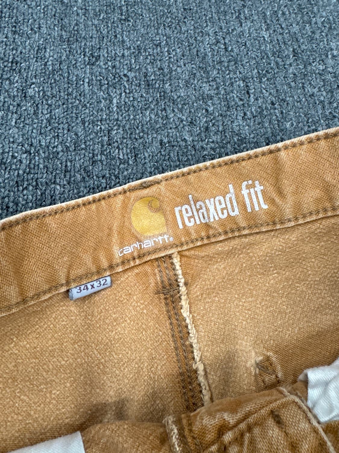 34)칼하트 빈티지 베이지 더블니 워크팬츠 상품이미지7