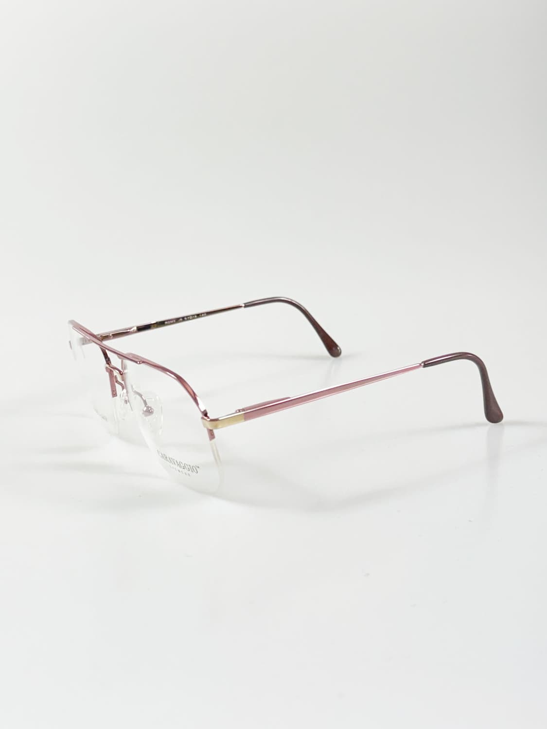 90s CARAVAGGIO 브라운 골드 스퀘어 반무테 보잉 빈티지 안경 상품이미지3
