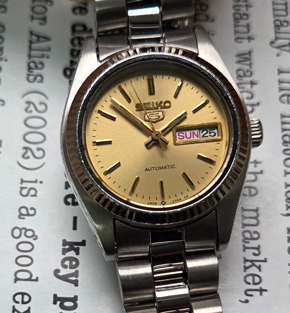 빈티지 세이코 데이데이트 샴골판 플루티드베젤 오토매틱 여성용  상품이미지2