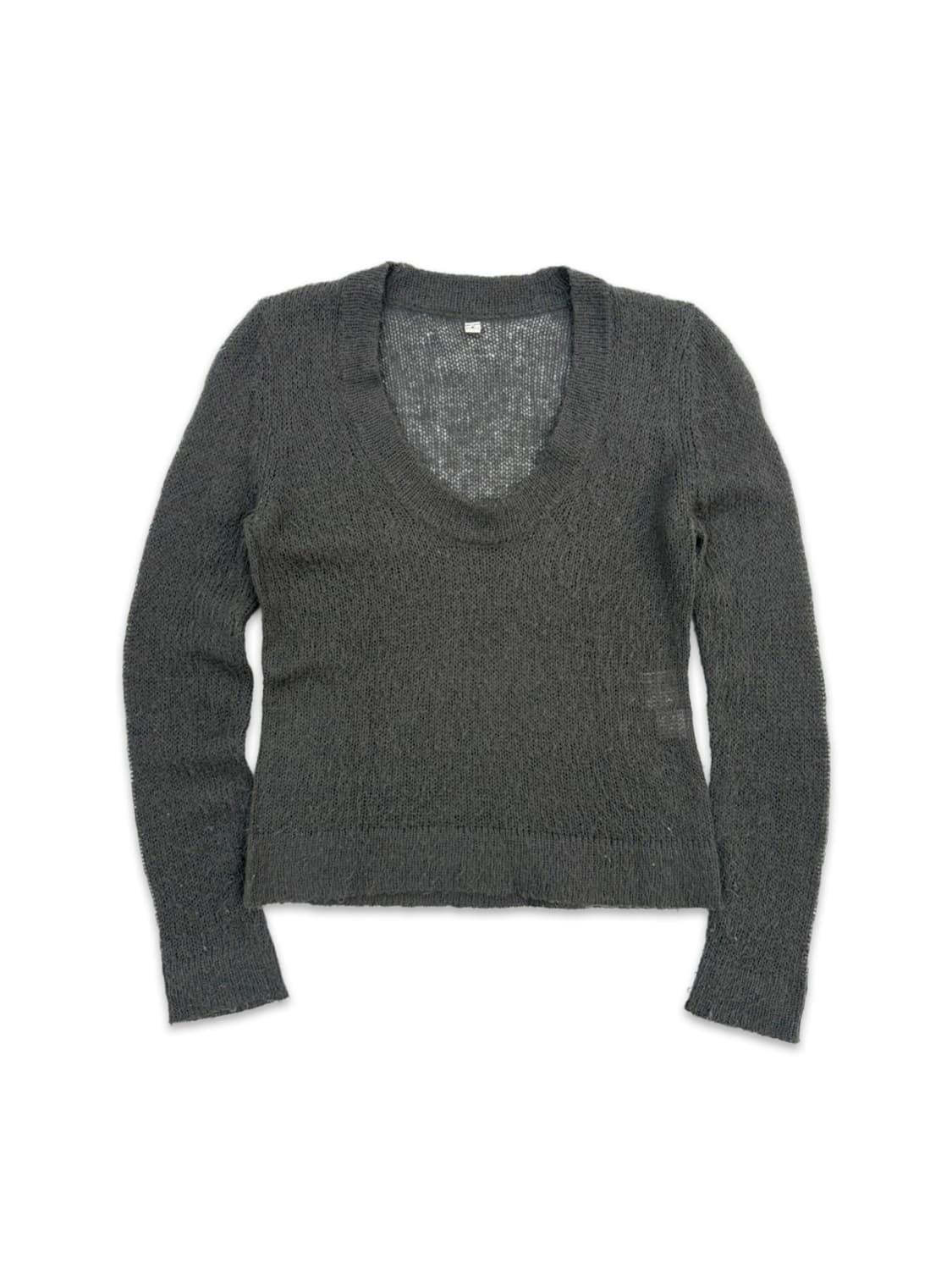 빈티지 그레이 시스루 레이어드 니트 상품이미지1