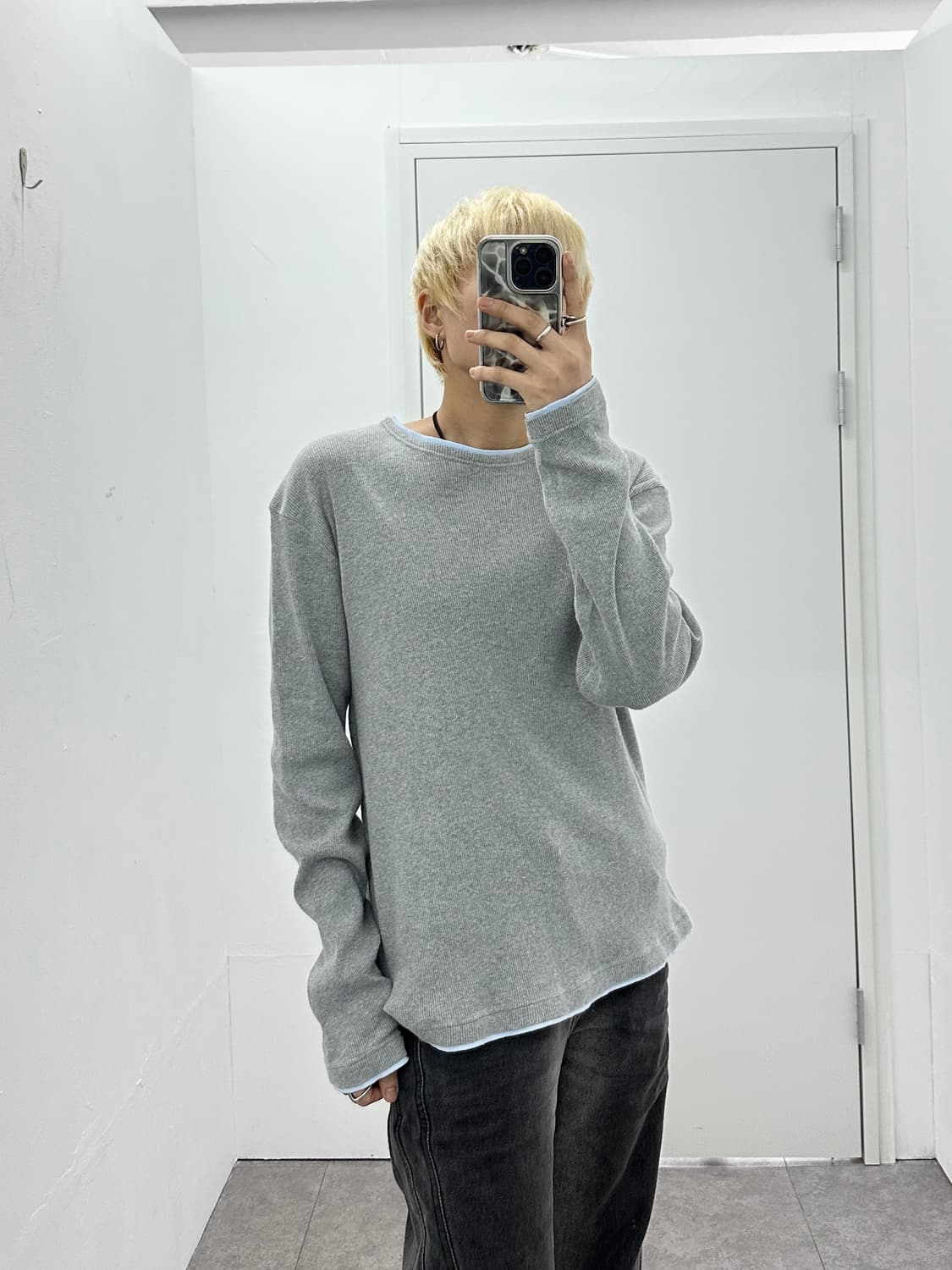 23 Homme fake layered knit sleeve  상품이미지1