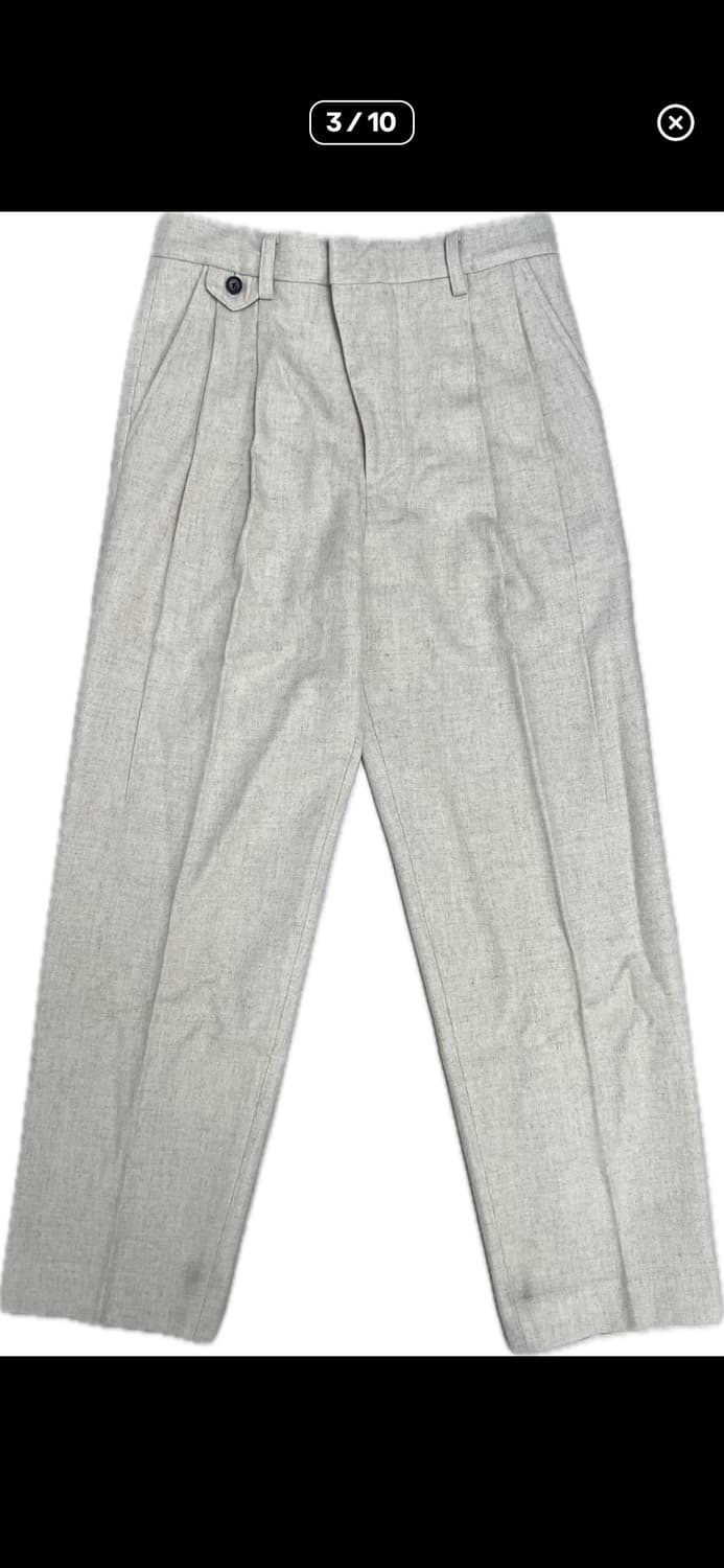 [S] STU 20FW 투턱 루즈핏 슬랙스 아이보리 상품이미지3